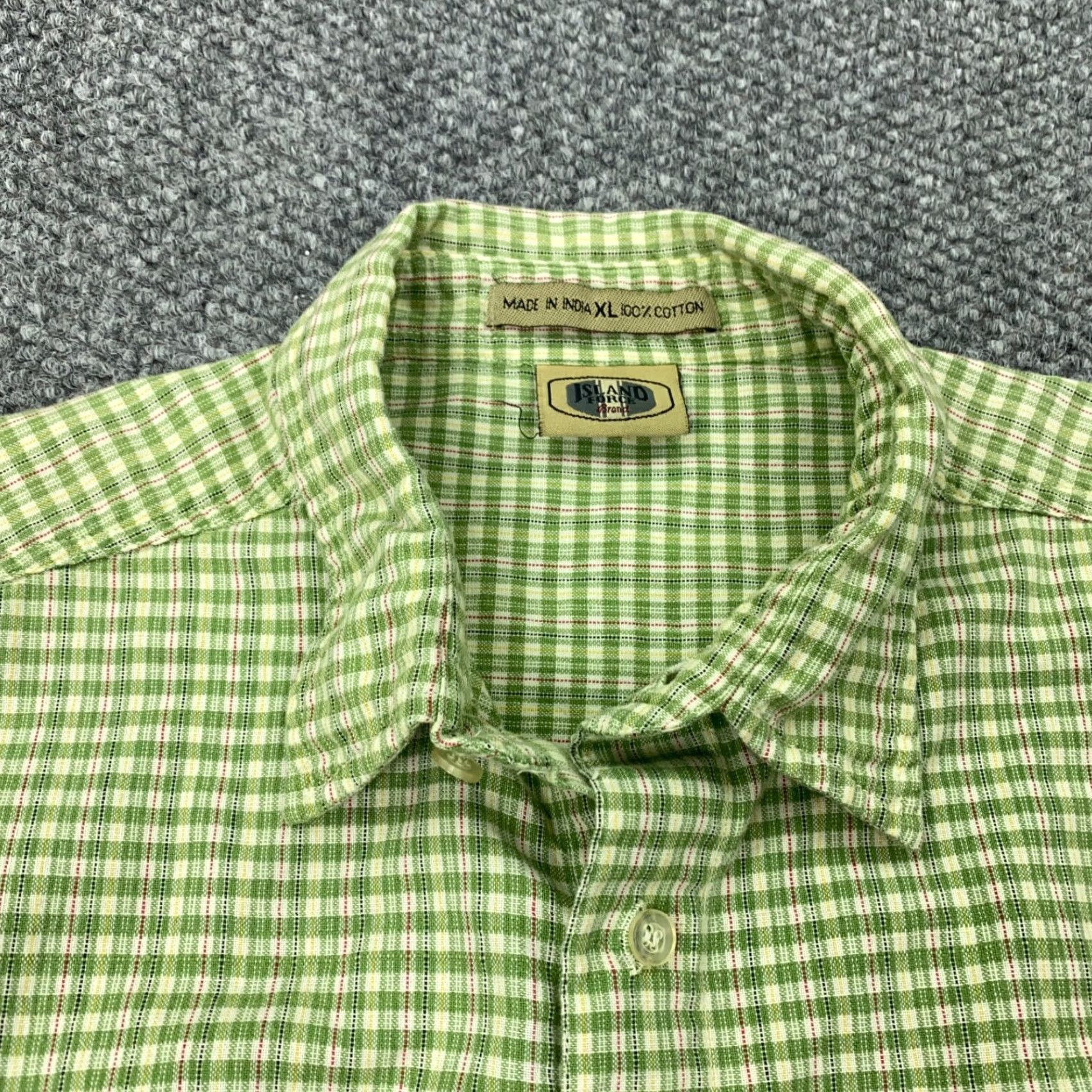 Bally VINTAGE Island Force Shirt XL Green Plaid Button-Up Short Sleeve Casual Outdoor Mens Size US XL / EU 56 / 4 - 2 Thumbnail