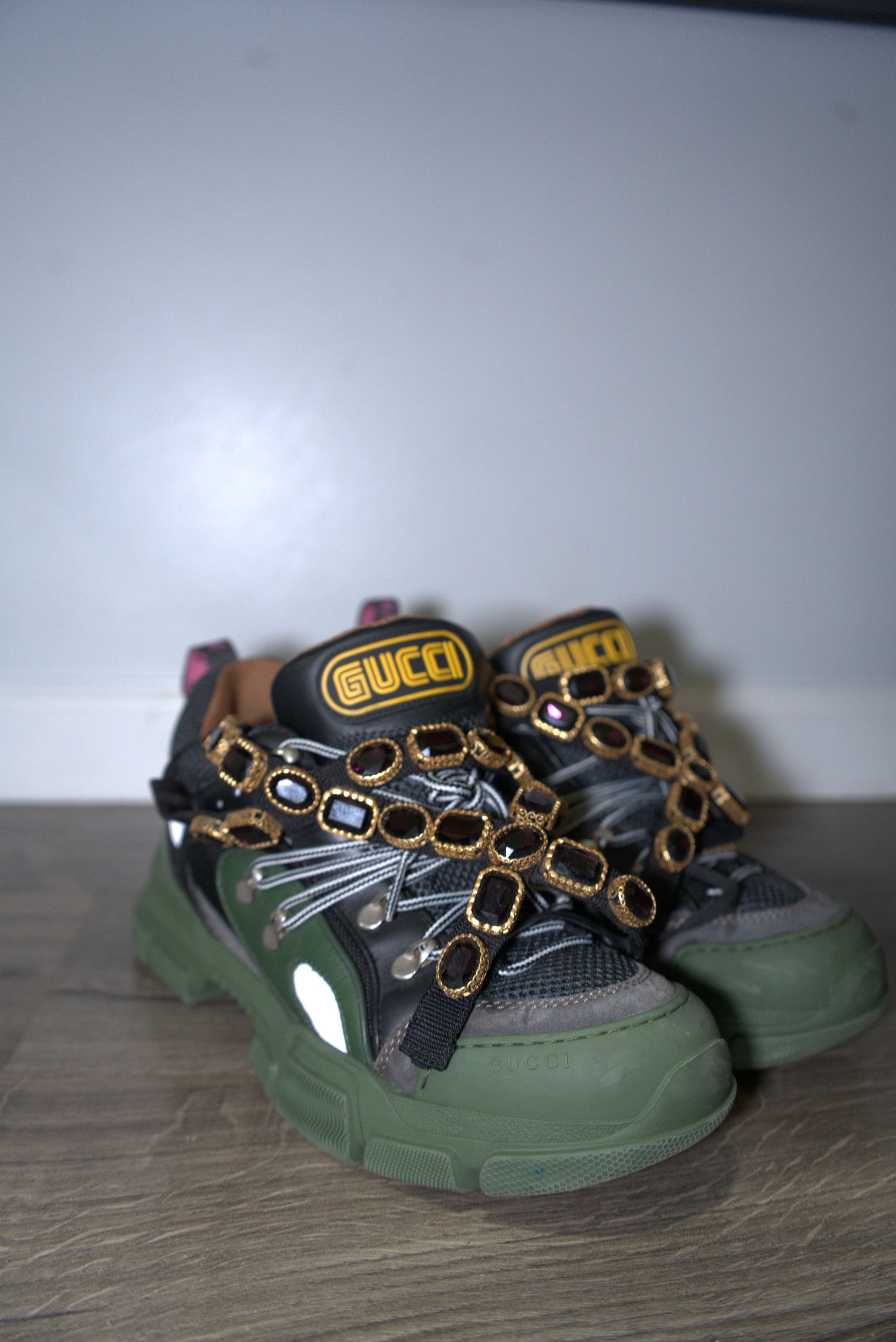 Gucci Gucci FlashTrek Green Black Trainers Size US 9.5 / EU 42-43 - 2 Thumbnail