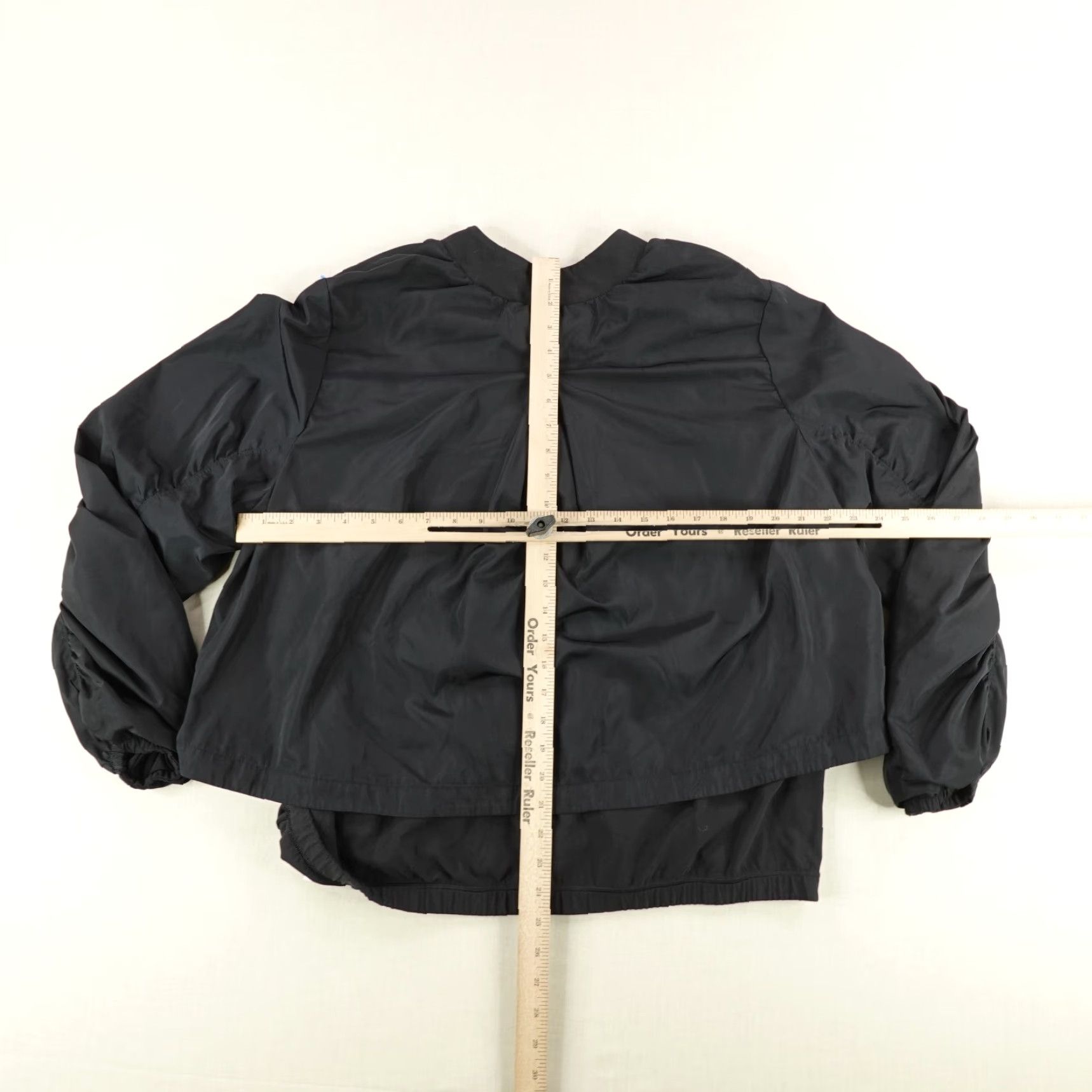 Athleta Athleta Jacket Womens XL Black Bomber Jacket Zip Up Windbreaker Performance Coat Ruched Size XL / US 12-14 / IT 48-50 - 6 Thumbnail