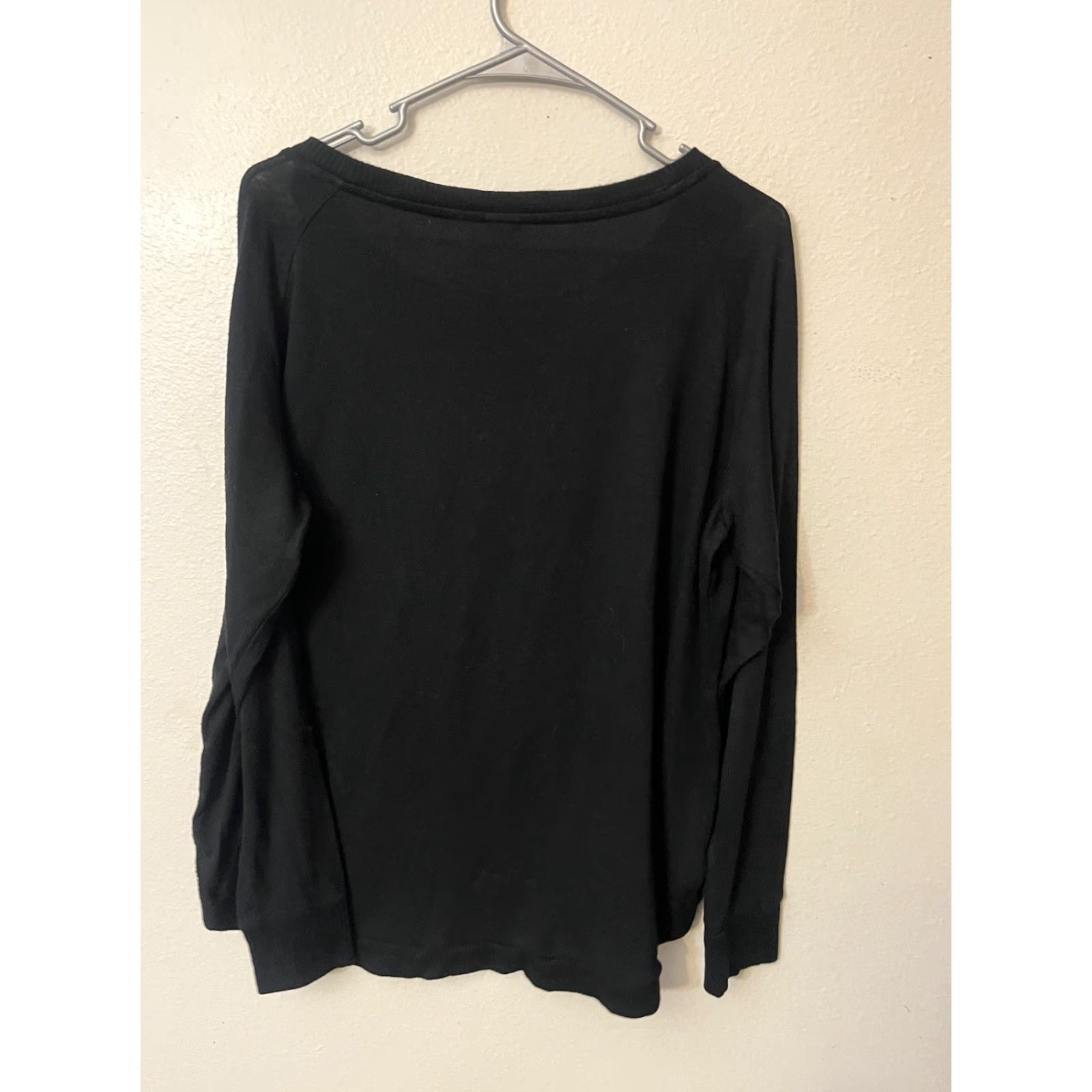 Gap Gap Women Solid Crew Neck Long Sleeve Knit Size M Black Shirt Size M / US 6-8 / IT 42-44 - 3 Thumbnail