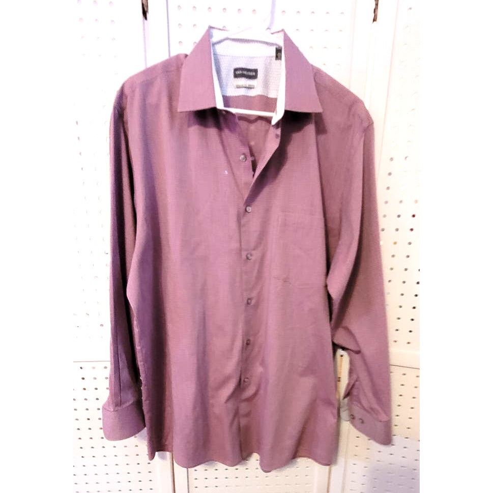Van Heusen Van Heusen Mens Dress Shirt 17 32/33 Stretch Purple Button Size US S / EU 44-46 / 1 - 1 Thumbnail