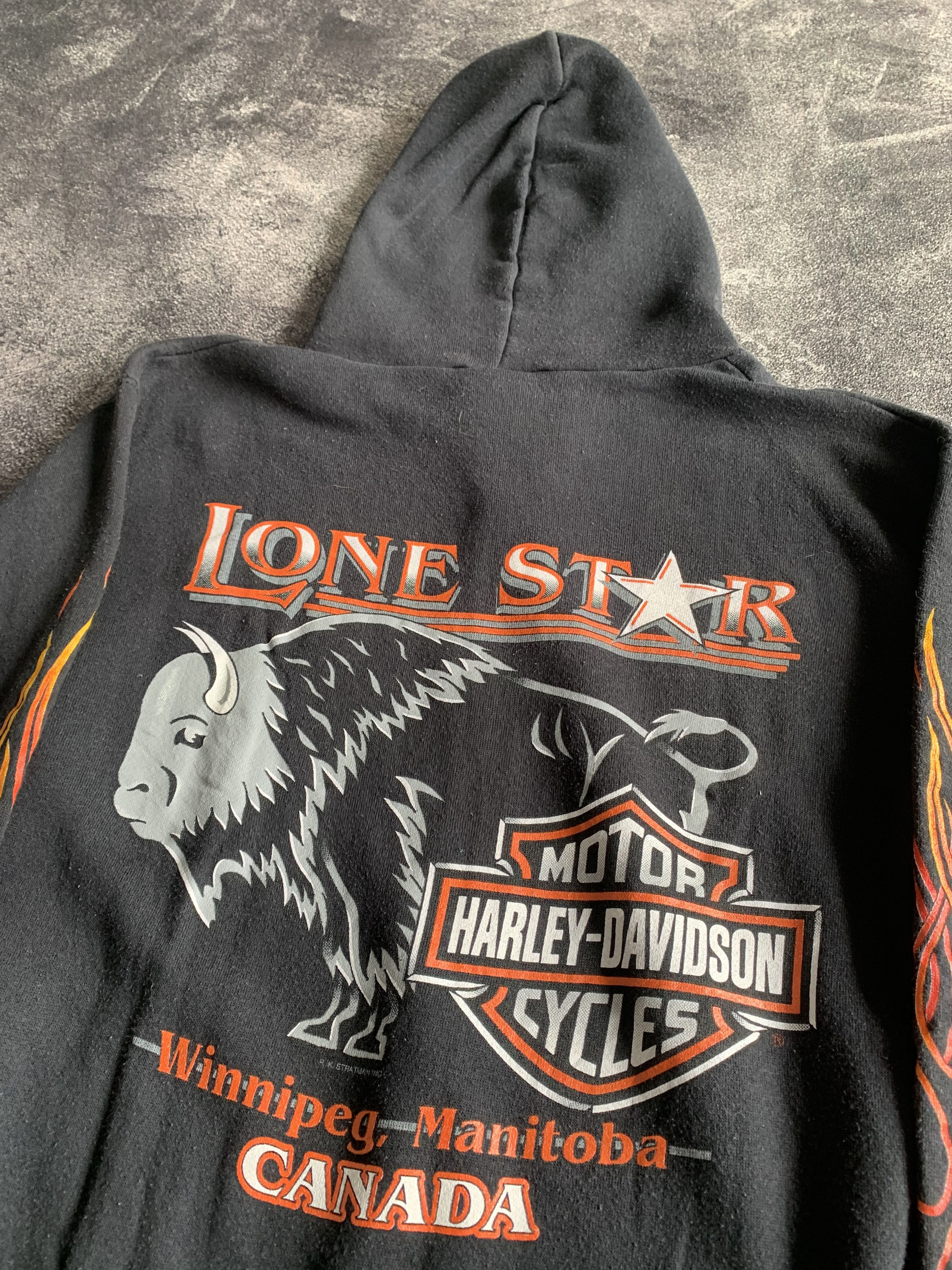 Harley Davidson 💎SOLD💎 Vintage 90’s Harley Davidson Flame Zip Hoodie Size US M / EU 48-50 / 2 - 6 Thumbnail
