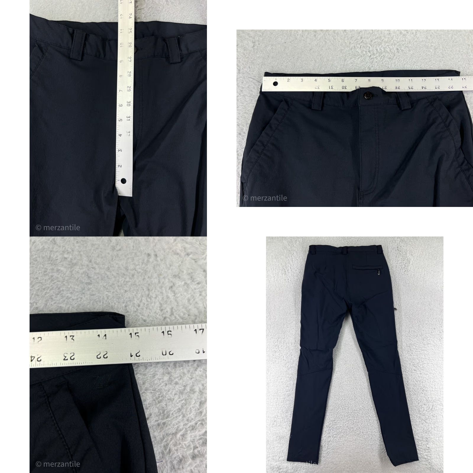 Vintage ZYIA Active Pants Mens Small Blue Skinny Tapered Zipper Pocket Cargo Golf Size US 29 - 9 Thumbnail