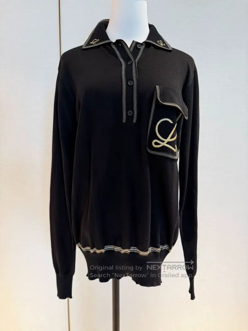 Loewe Loewe Black Collar Knit Top Size M / US 6-8 / IT 42-44 - 1 Thumbnail