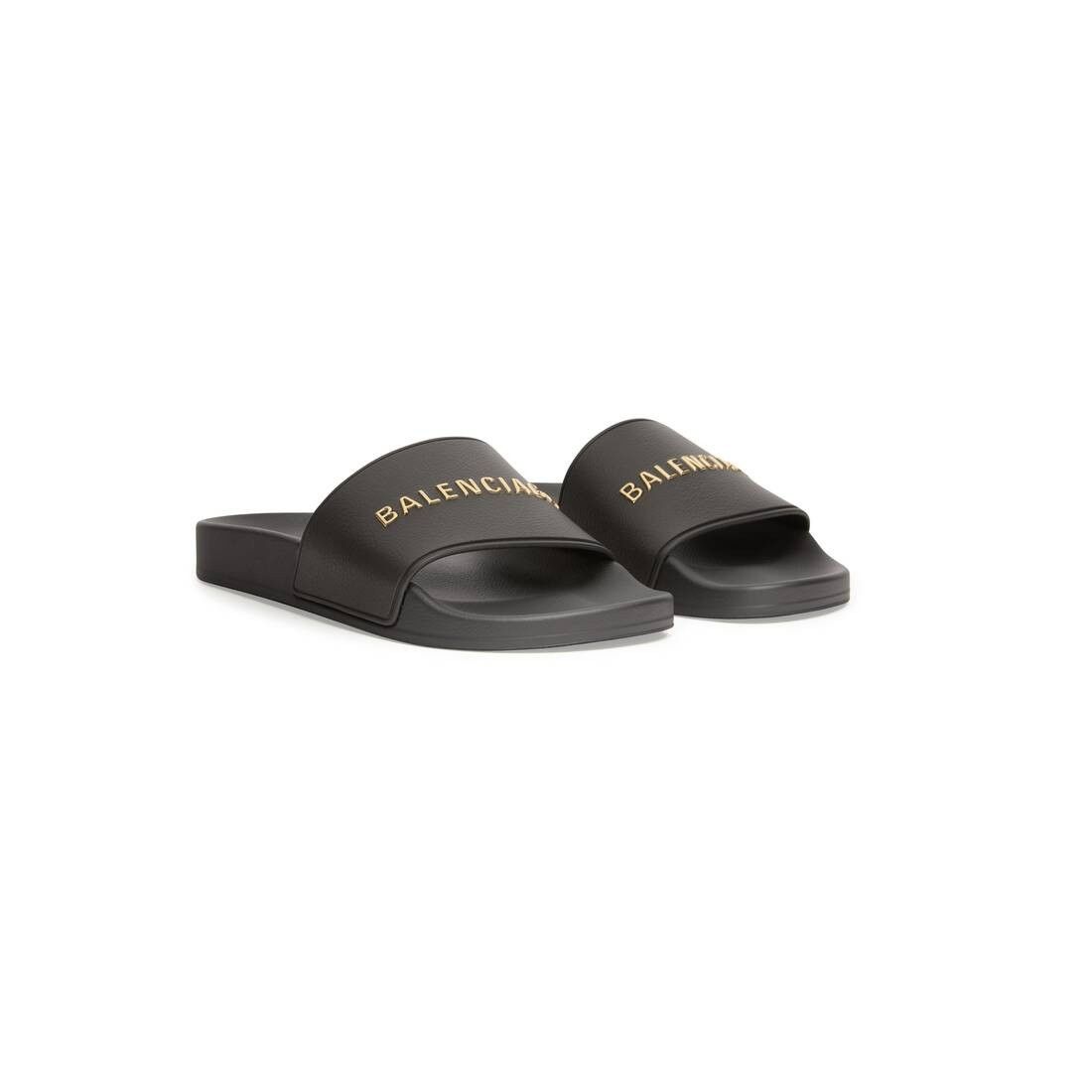 Balenciaga o1srvl11e1025 Pool Slide Sandals in Black Size US 5 / IT 35 - 2 Thumbnail