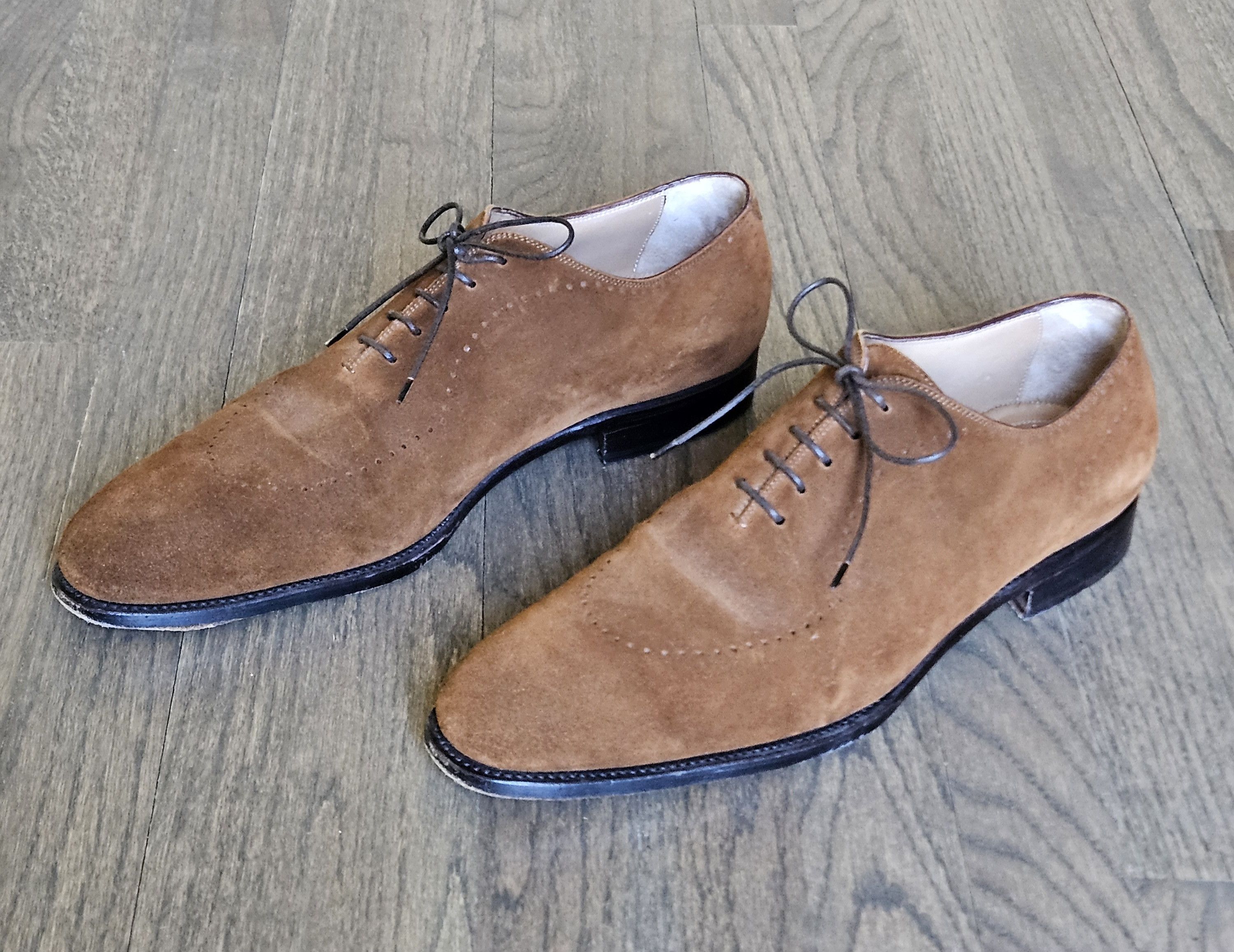 Kiton Kiton Napoli Suede Oxford Dress Shoes Brown Handmade Italy Size US 12 / EU 45 - 1 Thumbnail