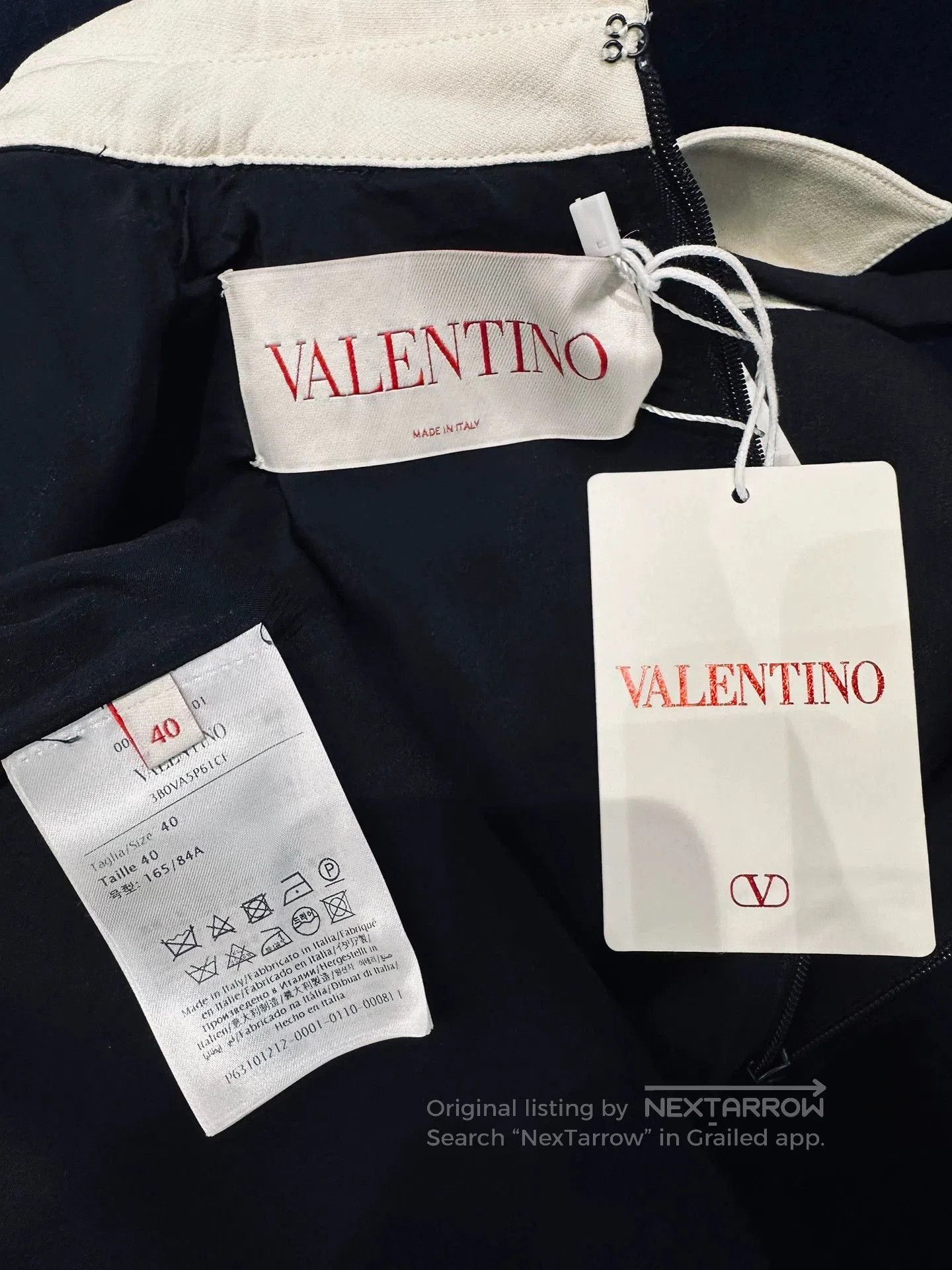 Valentino Valentino White Collar Black Dress. Size US 26 / EU 42 - 3 Thumbnail