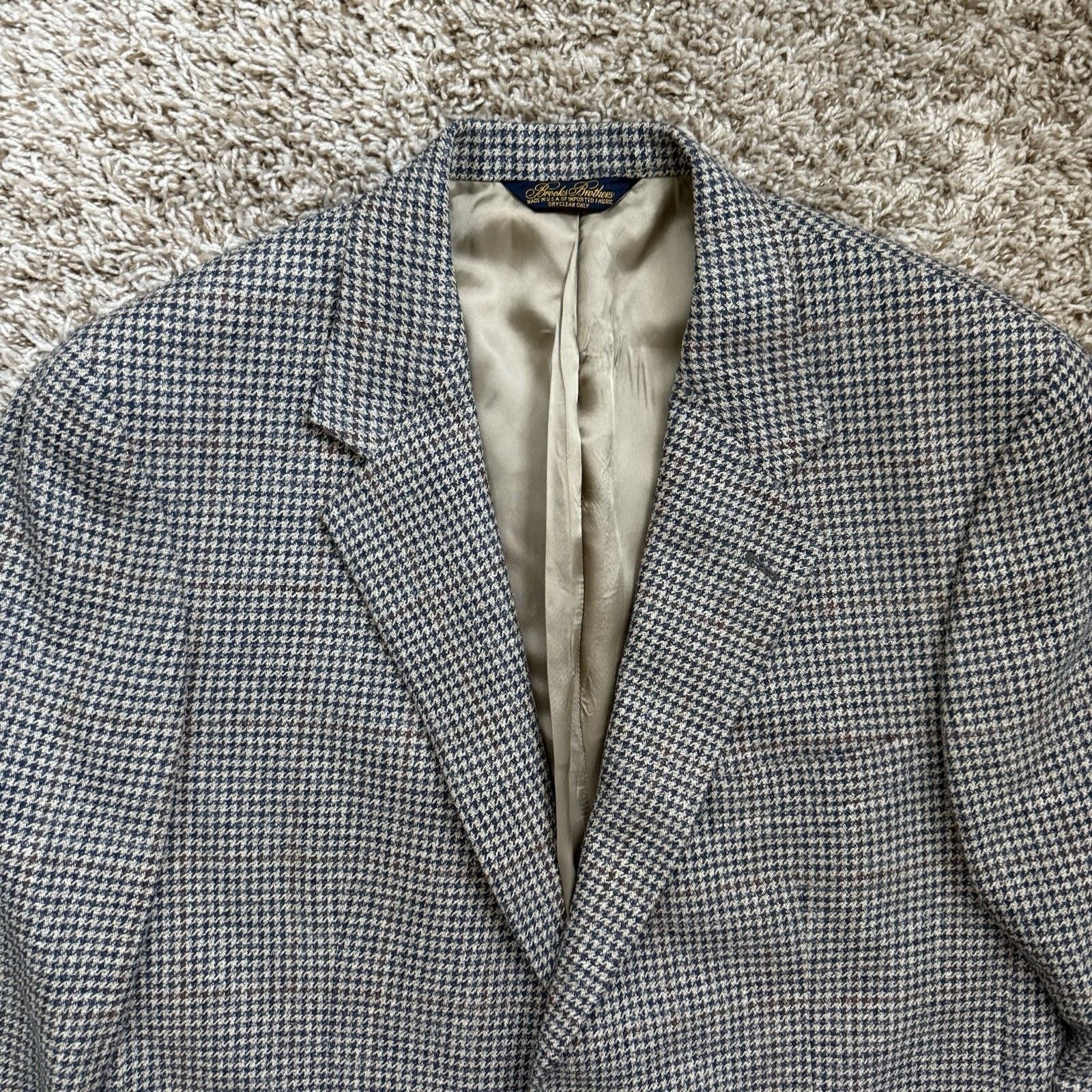 Brooks Brothers × Vintage Vintage Brooks Brothers Houndstooth Wool Blazer Suit Jacket Size 42L - 10 Thumbnail