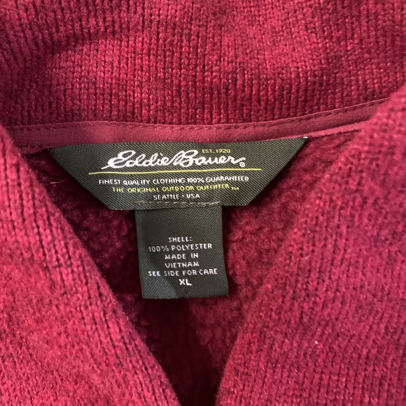 Eddie Bauer Eddie Bauer Sweater Mens Adult XL Red Pullover Knit Crew Neck Long Sleeve Regular Fit Vintage No Size US XL / EU 56 / 4 - 4 Thumbnail