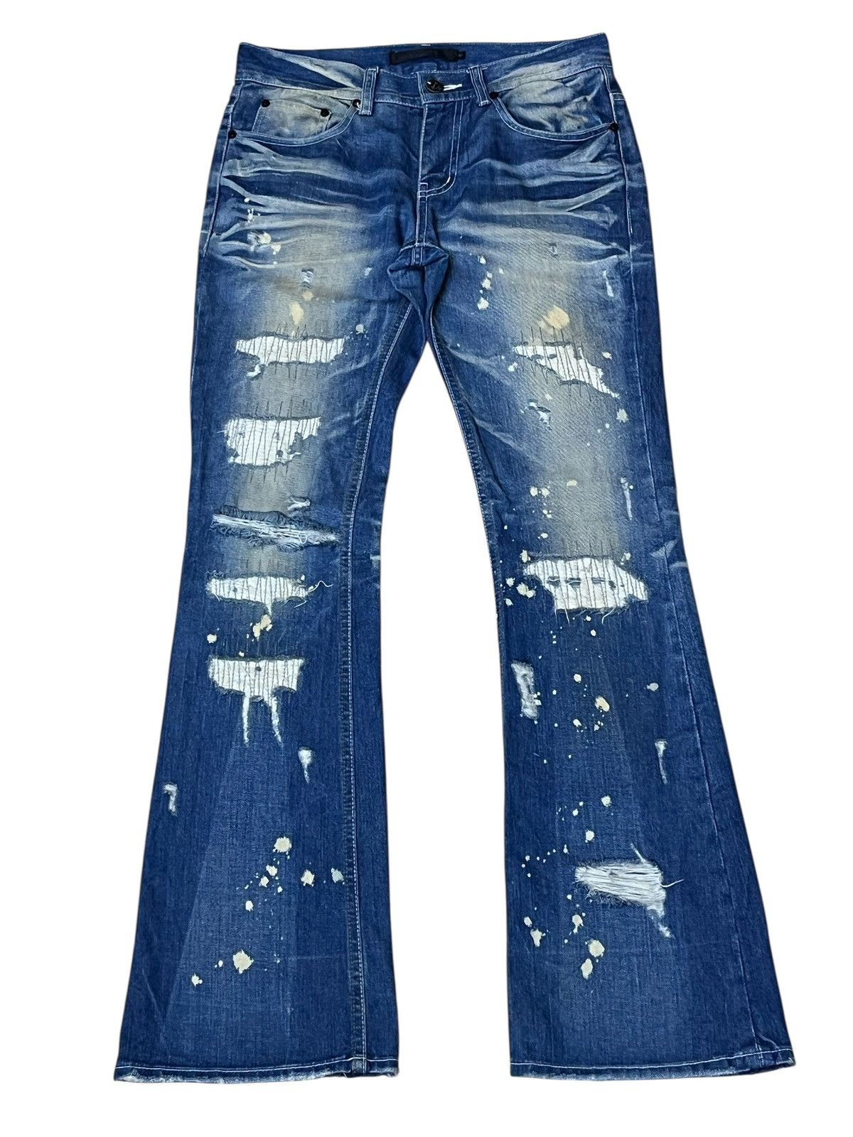 If Six Was Nine Vintage japanese jeans MIDAS 9 distressed flared punk jeans Size US 30 / EU 46 - 2 Thumbnail