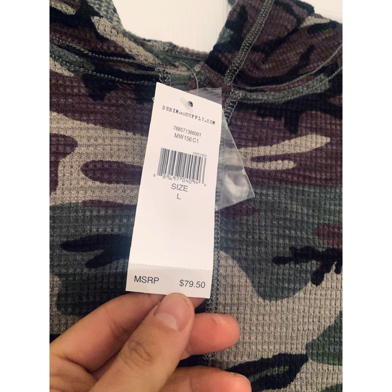 Vintage Denim & Supply Ralph Lauren Hoodie Henley Thermal Camouflage Large Msrp Size US L / EU 52-54 / 3 - 2 Thumbnail