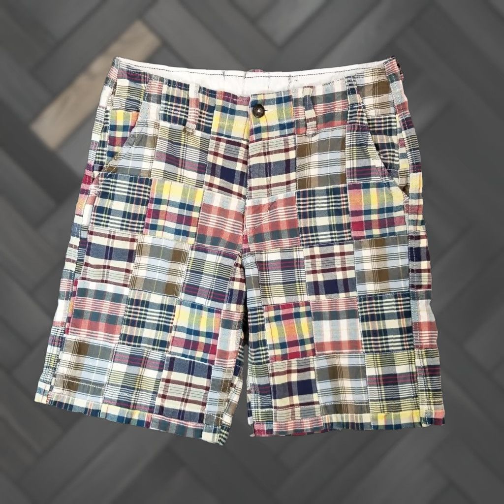 VINTAGE American Eagle Outfitters Bermuda Shorts Men's 32 Multicolor Plaid Cotton Casual 80s