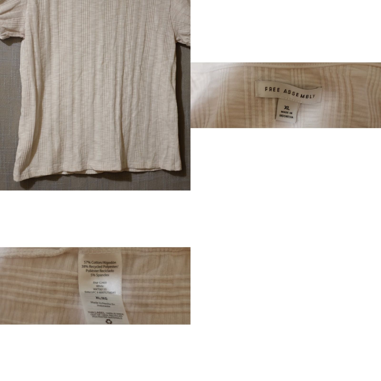 Vintage VINTAGE Free Assembly Knit Top BLOSSOM Tied Neck Stretch Casual Women's XL Blouse Knit Top - Bloosom - 90s? Size XL / US 12-14 / IT 48-50 - 8 Thumbnail