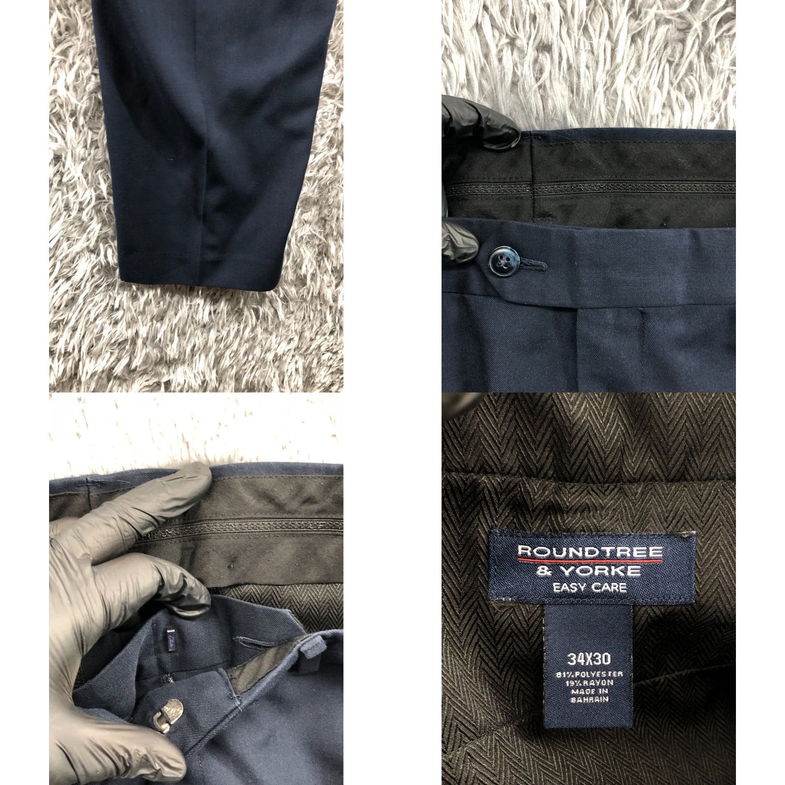 Roundtree & Yorke Roundtree & Yorke Dress Pants 34x30 Mens Black Easy Care Stretch 5-Pocket Hook Eye Flat Front Regular Size US 34 / EU 50 - 8 Thumbnail
