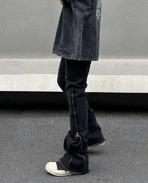 Japanese Brand × Jean Black Flared Denim Jeans Size US 30 / EU 46 - 4 Thumbnail