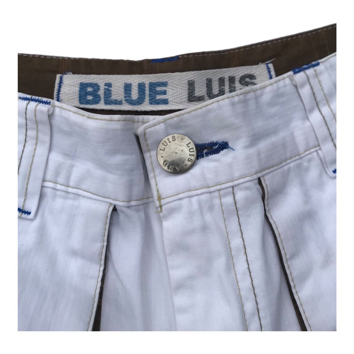 Japanese Brand Blue Luis White Tactical Multipocket Cargo Streetwear Pants Size US 31 - 3 Thumbnail