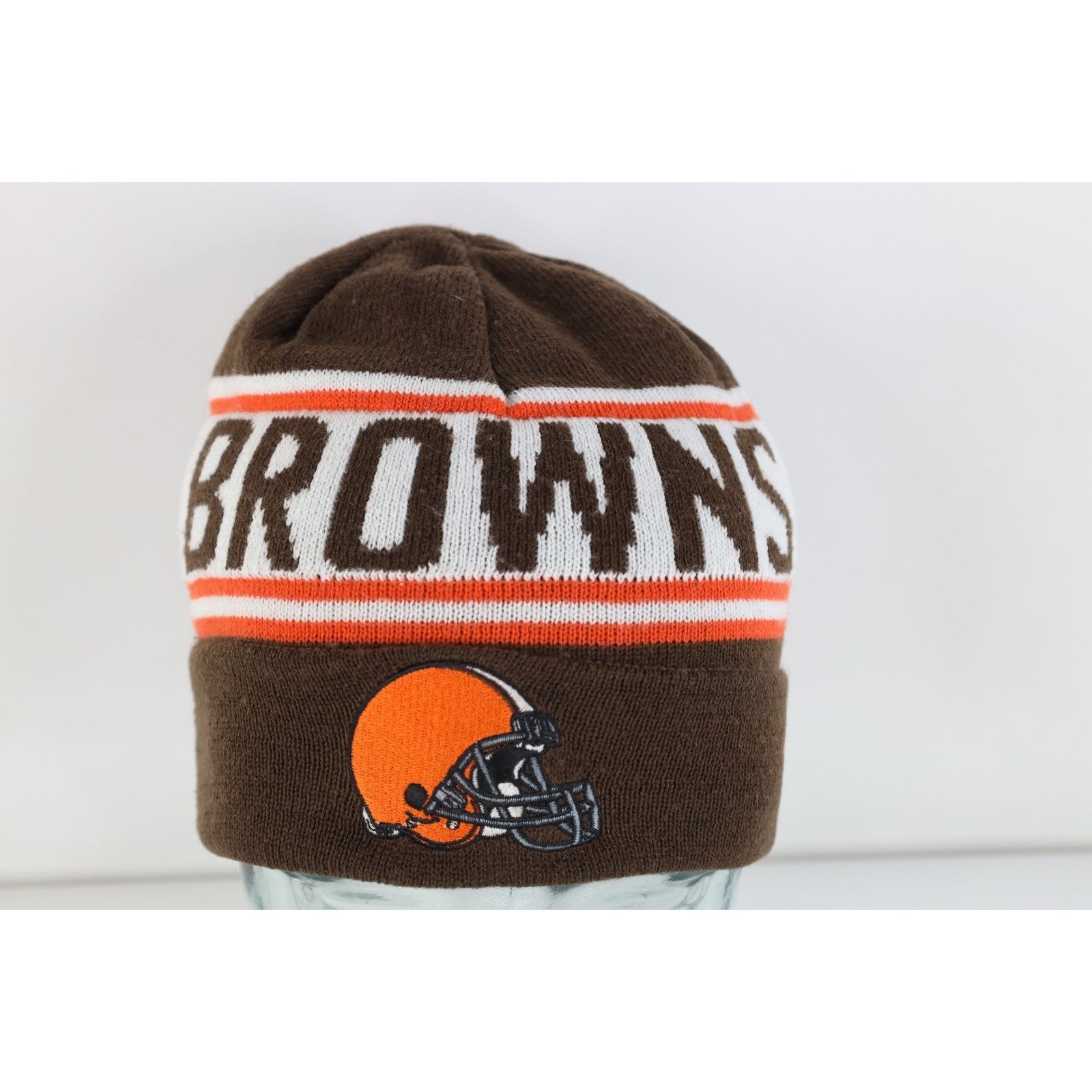 Vintage Vintage 90s Cleveland Browns Football Knit Winter Beanie Hat Size ONE SIZE - 1 Thumbnail