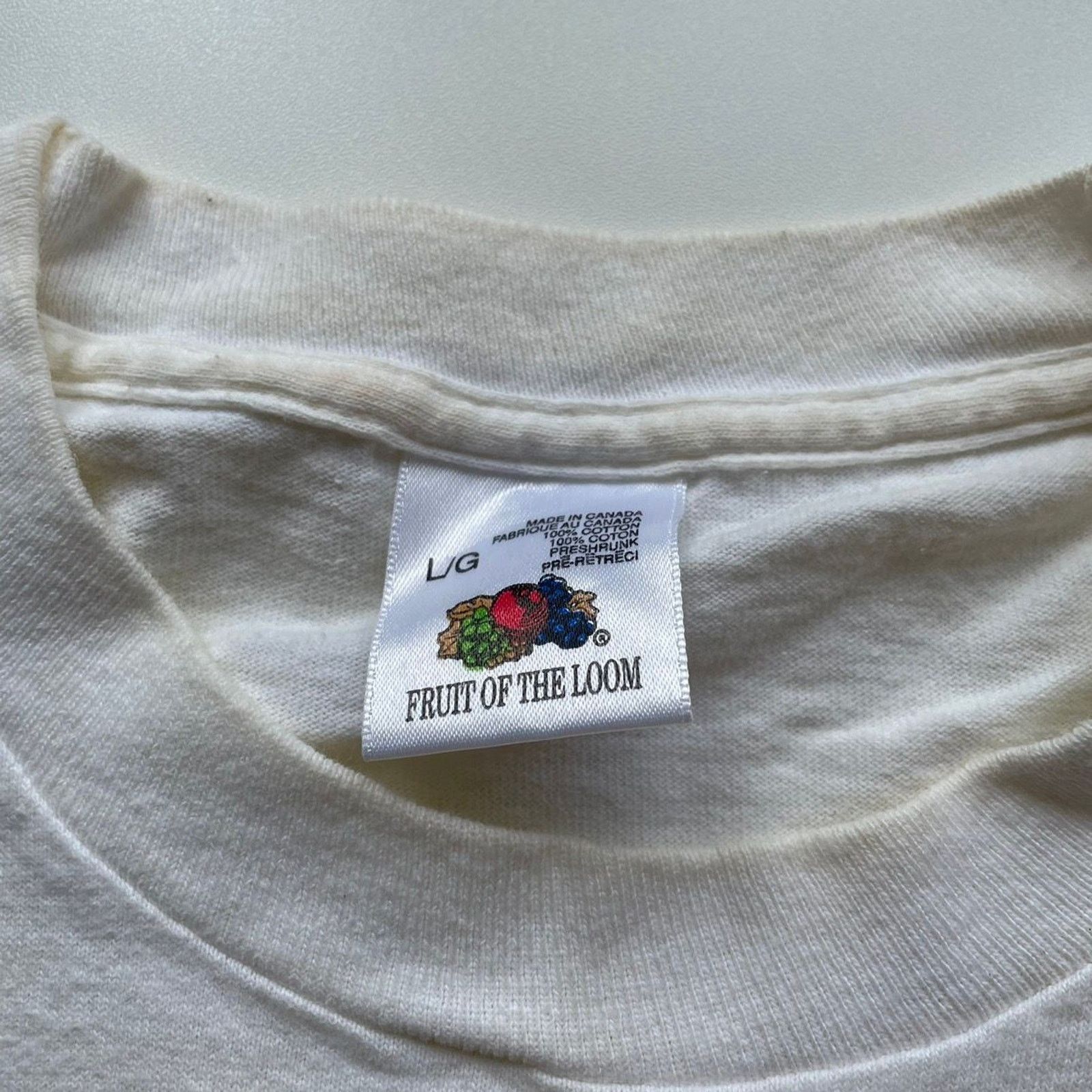 Fruit Of The Loom × Vintage Vintage 90s VOGT Racing T Shirt Large Single Stitch White Size US L / EU 52-54 / 3 - 3 Thumbnail