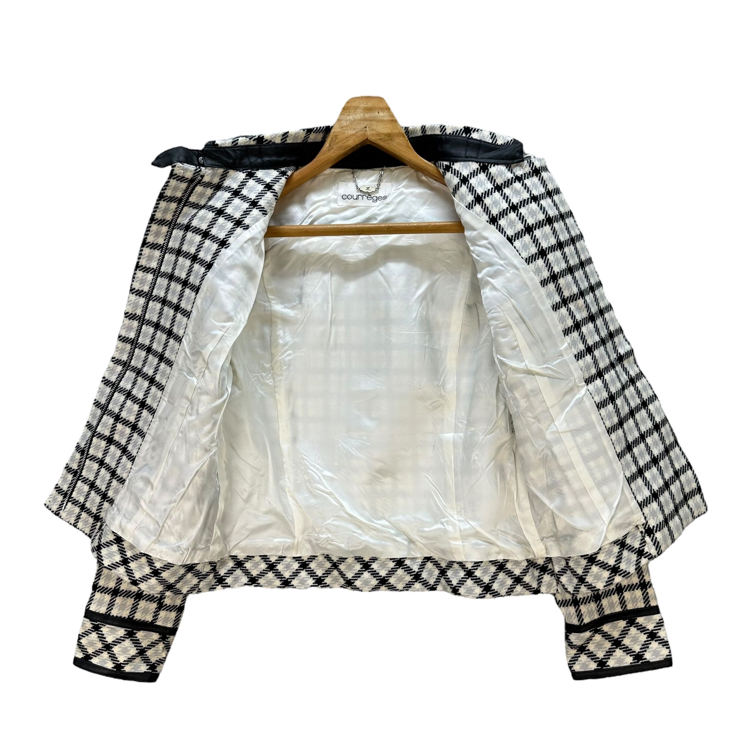 Courreges COURREGES Black White Checked Crop Jacket #A43-0988 Size S / US 4 / IT 40 - 7 Thumbnail