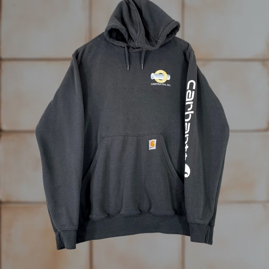 Carhartt Carhartt Hoodie Mens Small Black R&D Pipeline Construction Sleeve Logo Workwear Size US S / EU 44-46 / 1 - 1 Thumbnail