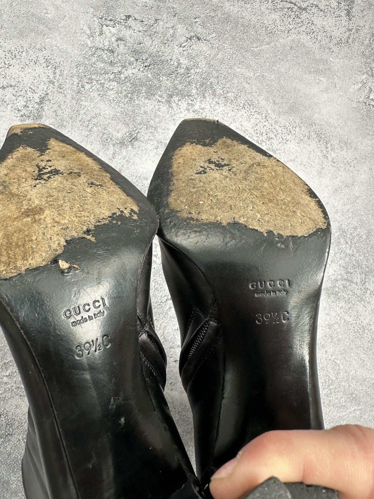 Gucci Gucci by Tom Ford Vintage Leather Boots Black Heels 39 1/2C Size US 9.5 / IT 39.5 - 7 Thumbnail