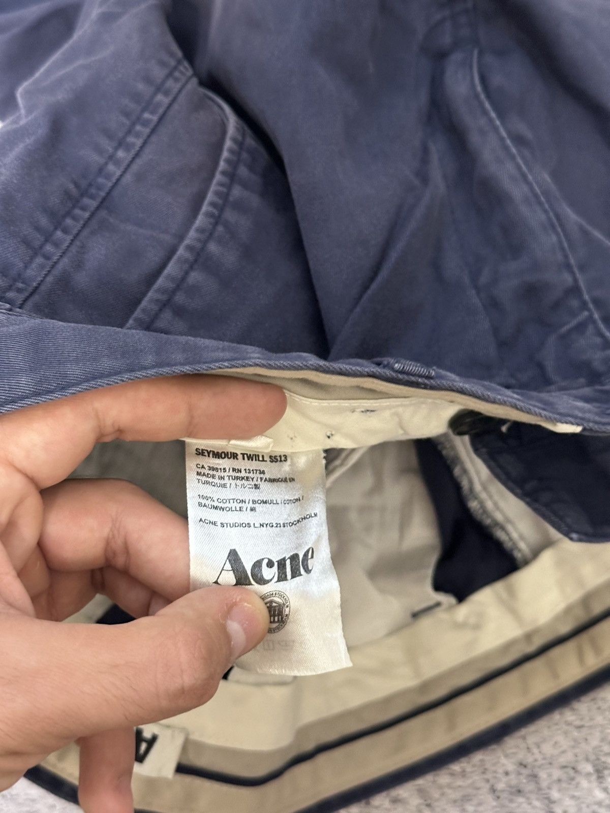 Acne Studios Acne Studios Seymour Twill Shorts Blue Size US 27 - 11 Thumbnail