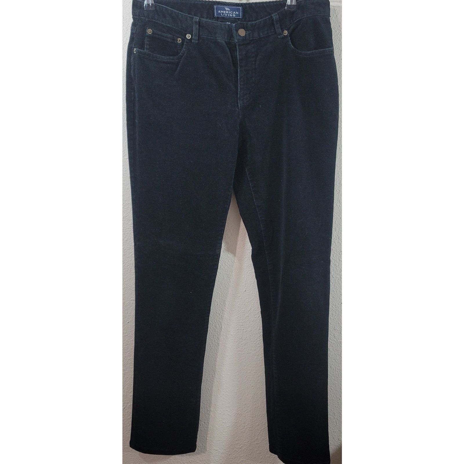 Other American Living Black Corduory Flat Front Jeans 10R Soft Size 32" / US 10 / IT 46 - 2 Thumbnail