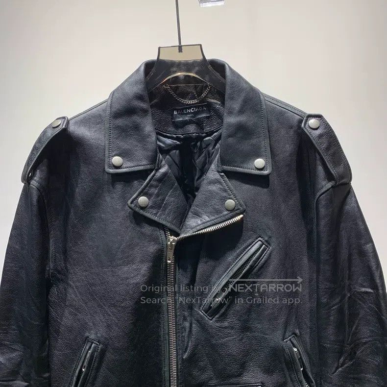 Balenciaga Balenciaga Lapelled Leather Jacket Size US S / EU 44-46 / 1 - 3 Thumbnail