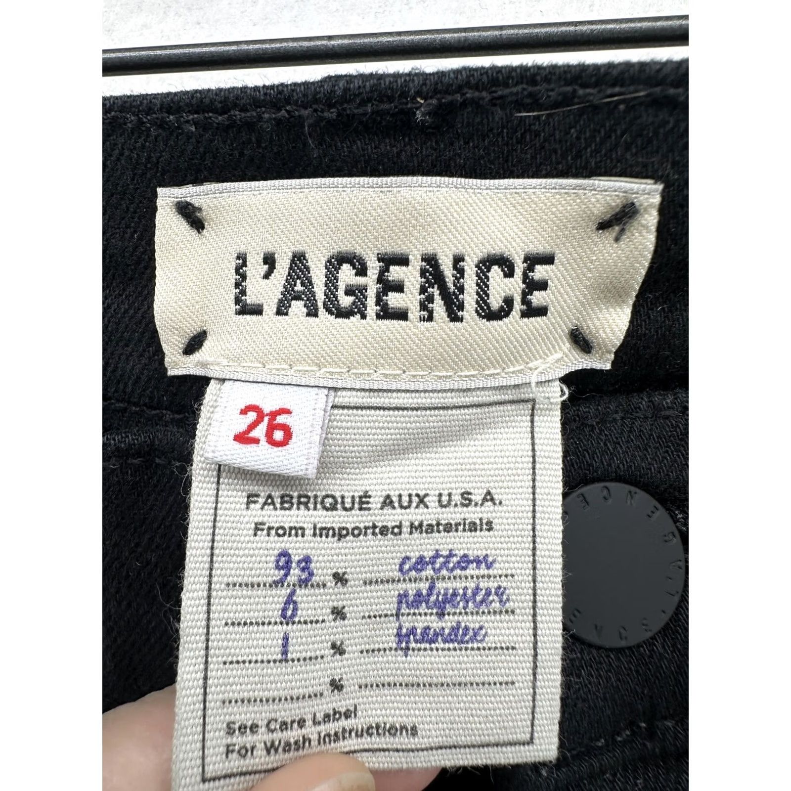 L'AGENCE L'AGENCE Jeans Womens 26 Black High Rise Cropped Slim Stretch Denim USA Shirt/Jeans Womens 26 Black High Rise Cropped Slim Denim Size 26" / US 2 / IT 38 - 3 Thumbnail