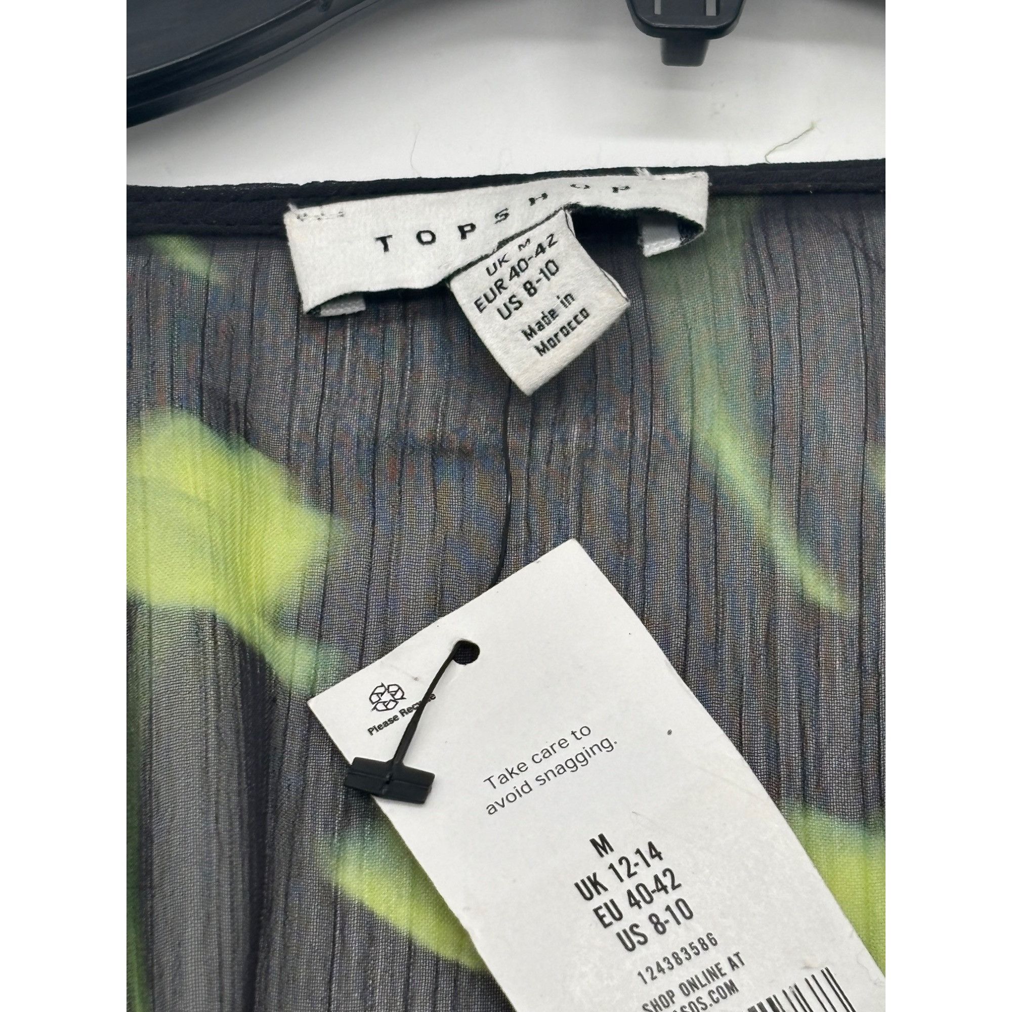 Topshop Topshop Floral Ruched Long Sleeve Dress In Medium Green, Sz. Size M / US 6-8 / IT 42-44 - 6 Thumbnail