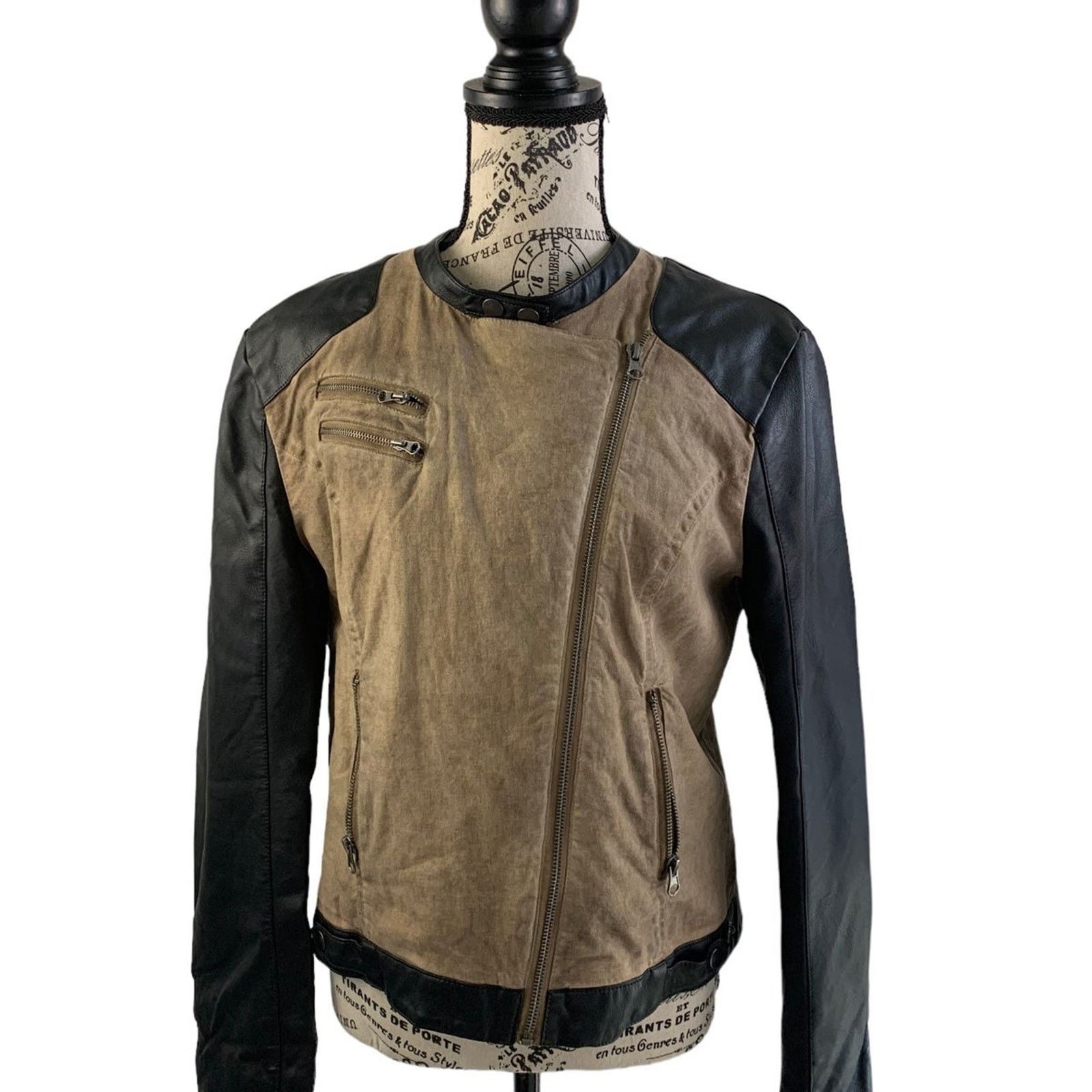 Blanc Noir BLANC NOIR Women's Large Moto Jacket Faux Leather Y2K FLAWS Size L / US 10 / IT 46 - 1 Thumbnail