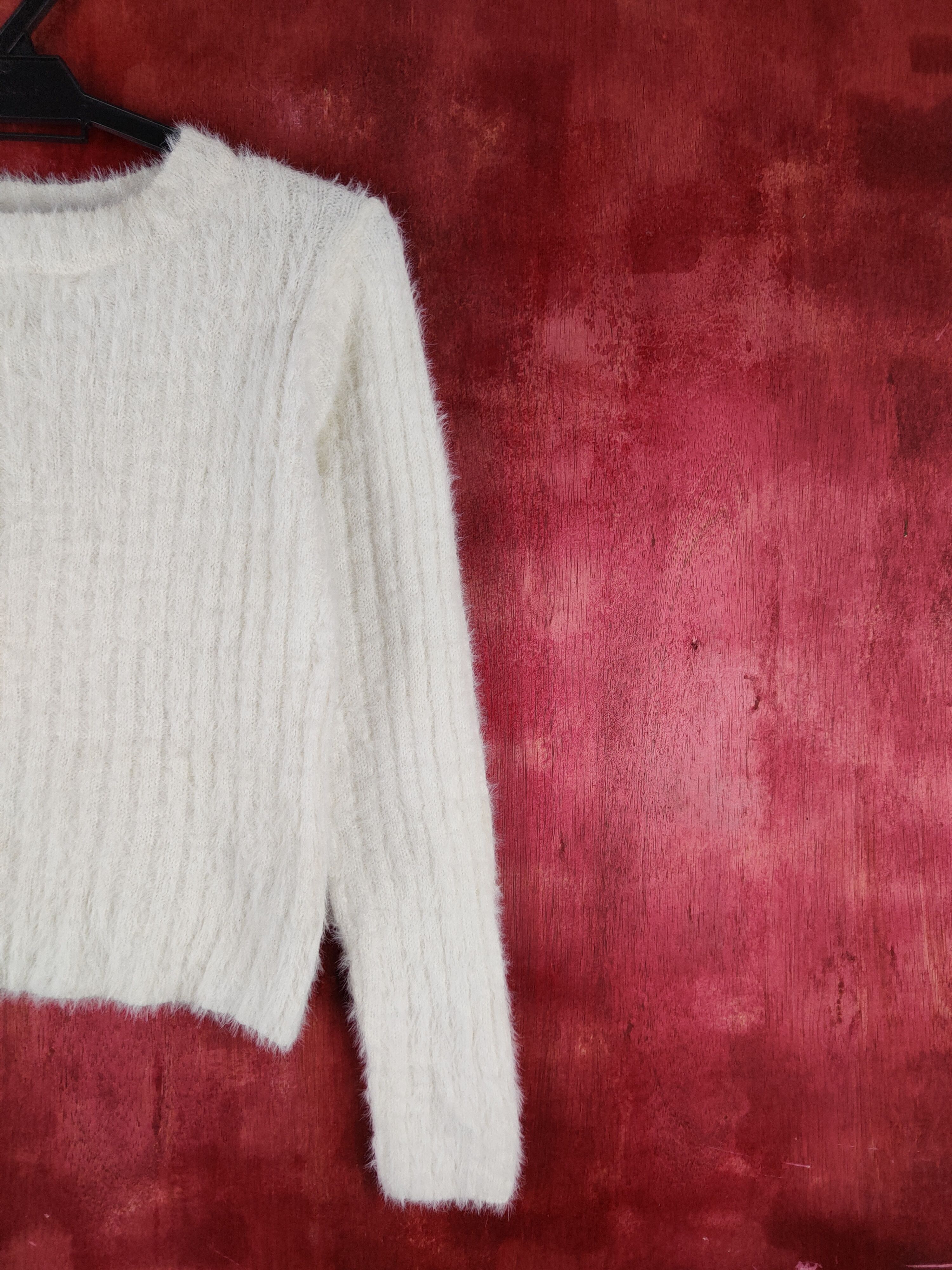 Japanese Brand Be Radiance White Shag Shaggy Fur Mohair Knitwear #S1984 Size S / US 4 / IT 40 - 5 Thumbnail