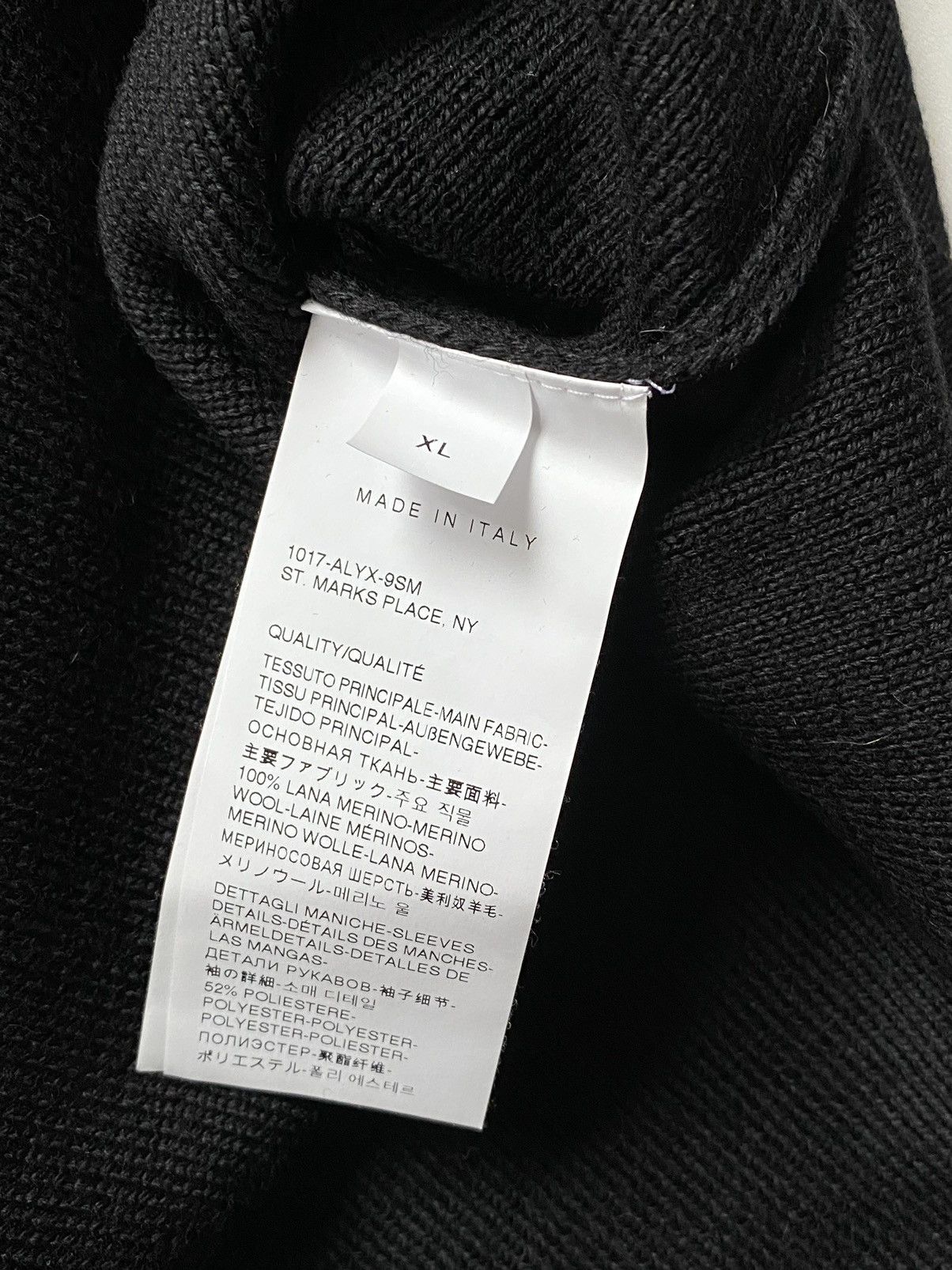 1017 ALYX 9SM × Alyx 🔥A/W19 1017 Alyx 9SM Black Outside Seam Merino Wool Sweater Size US XL / EU 56 / 4 - 10 Thumbnail