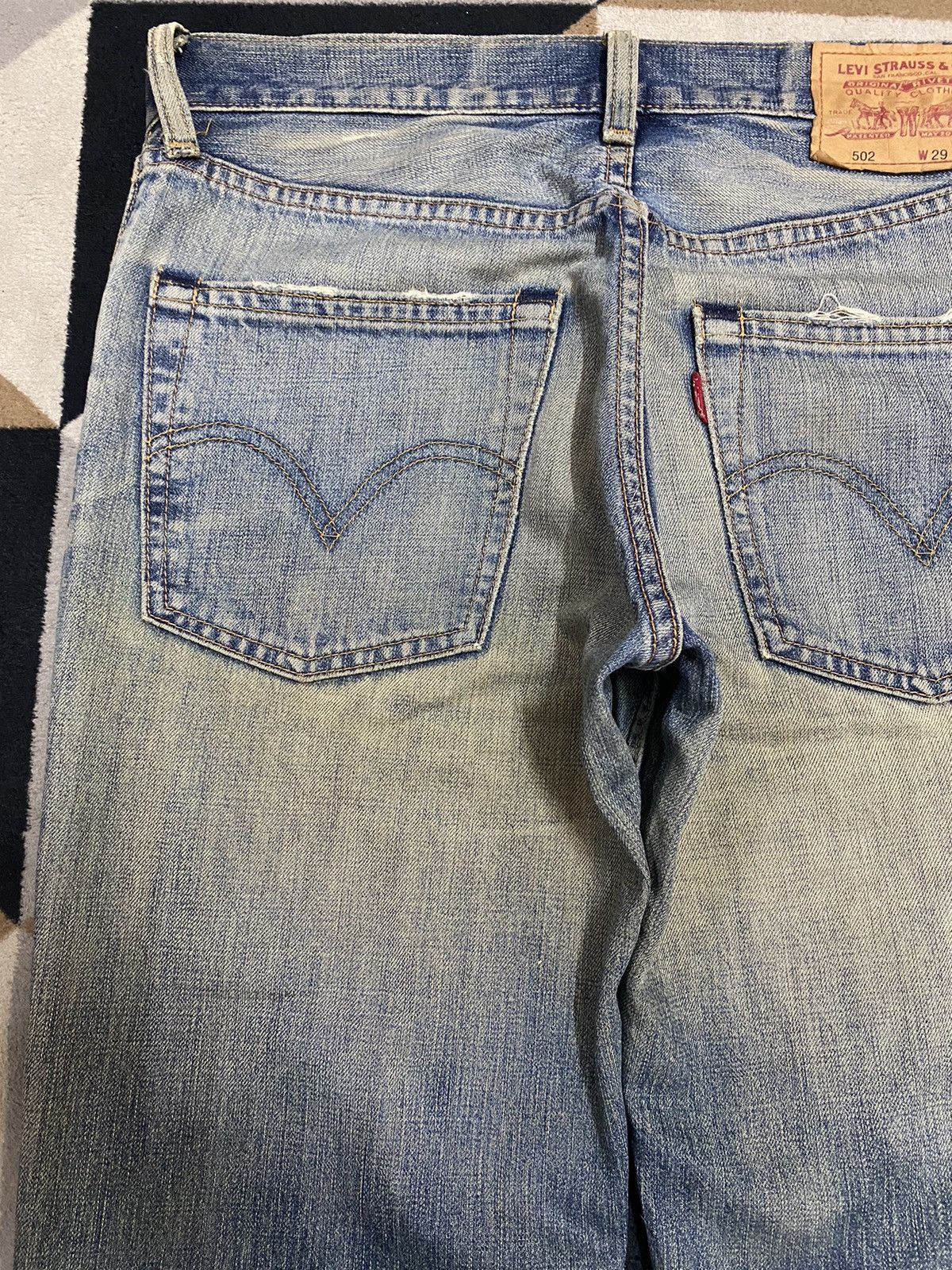 Levi's Vintage Levis 502 Mud Wash Distressed Loose Jeans Size US 31 - 11 Thumbnail