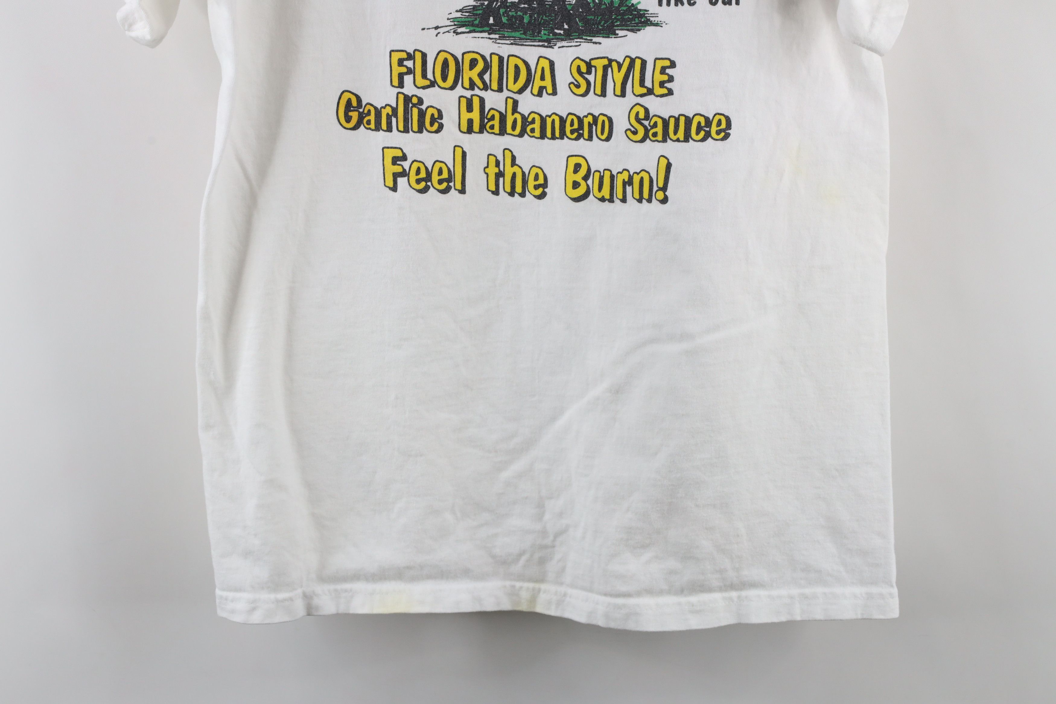Vintage Vintage 90s Hogs Ass Garlic Habanero Sauce T-Shirt White Size US M / EU 48-50 / 2 - 14 Thumbnail