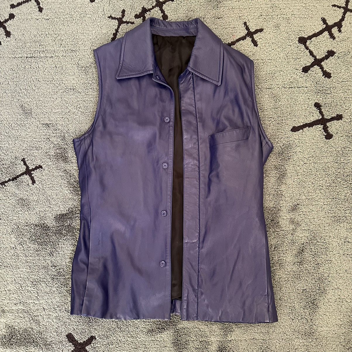 Hedi Slimane Yves Saint Laurent Rive Gauche Fall 1999 Leather Vest Size US M / EU 48-50 / 2 - 1 Preview
