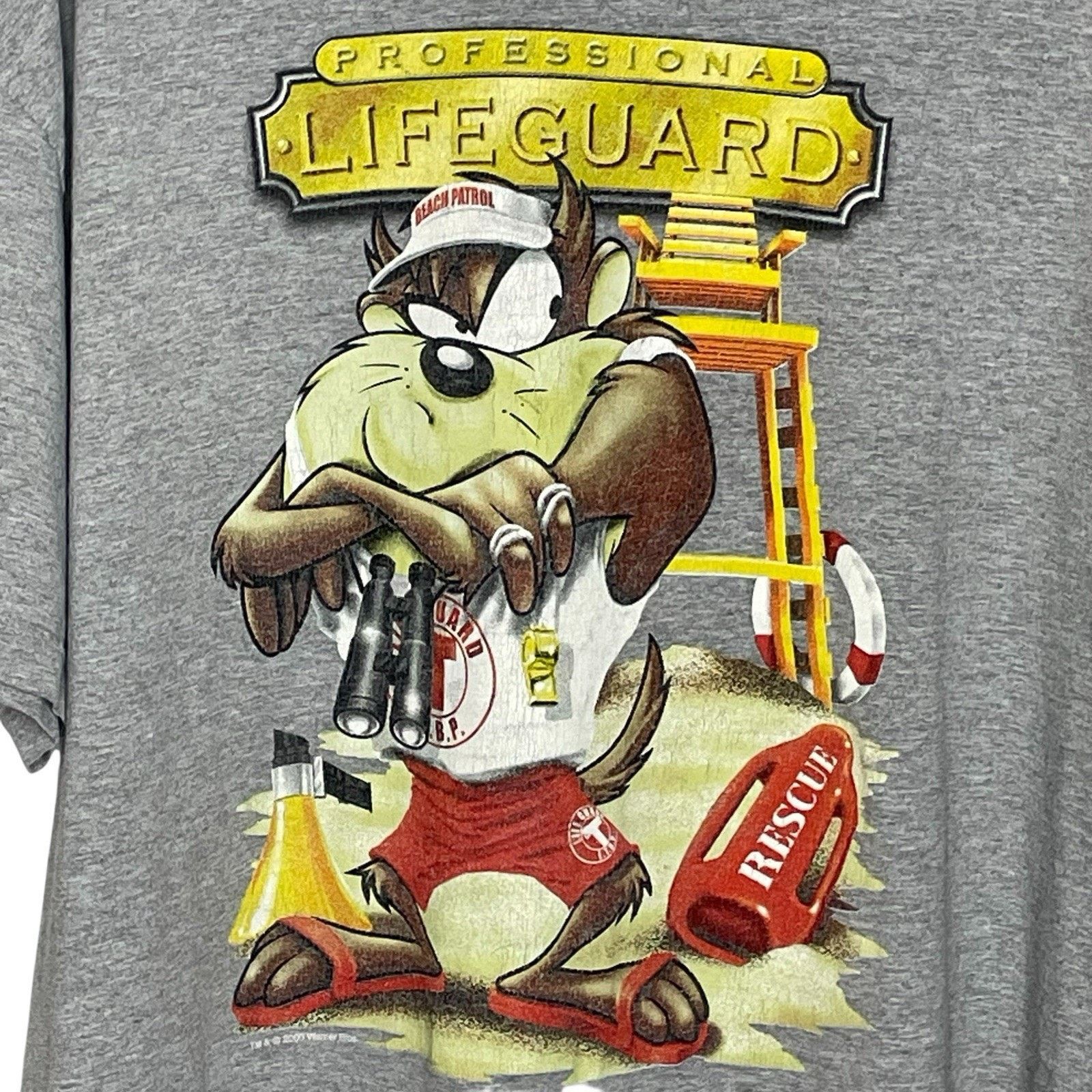 Vintage VTG Taz Professional Lifeguard Shirt 2XL Gray 2000 Y2K Size US XXL / EU 58 / 5 - 2 Thumbnail