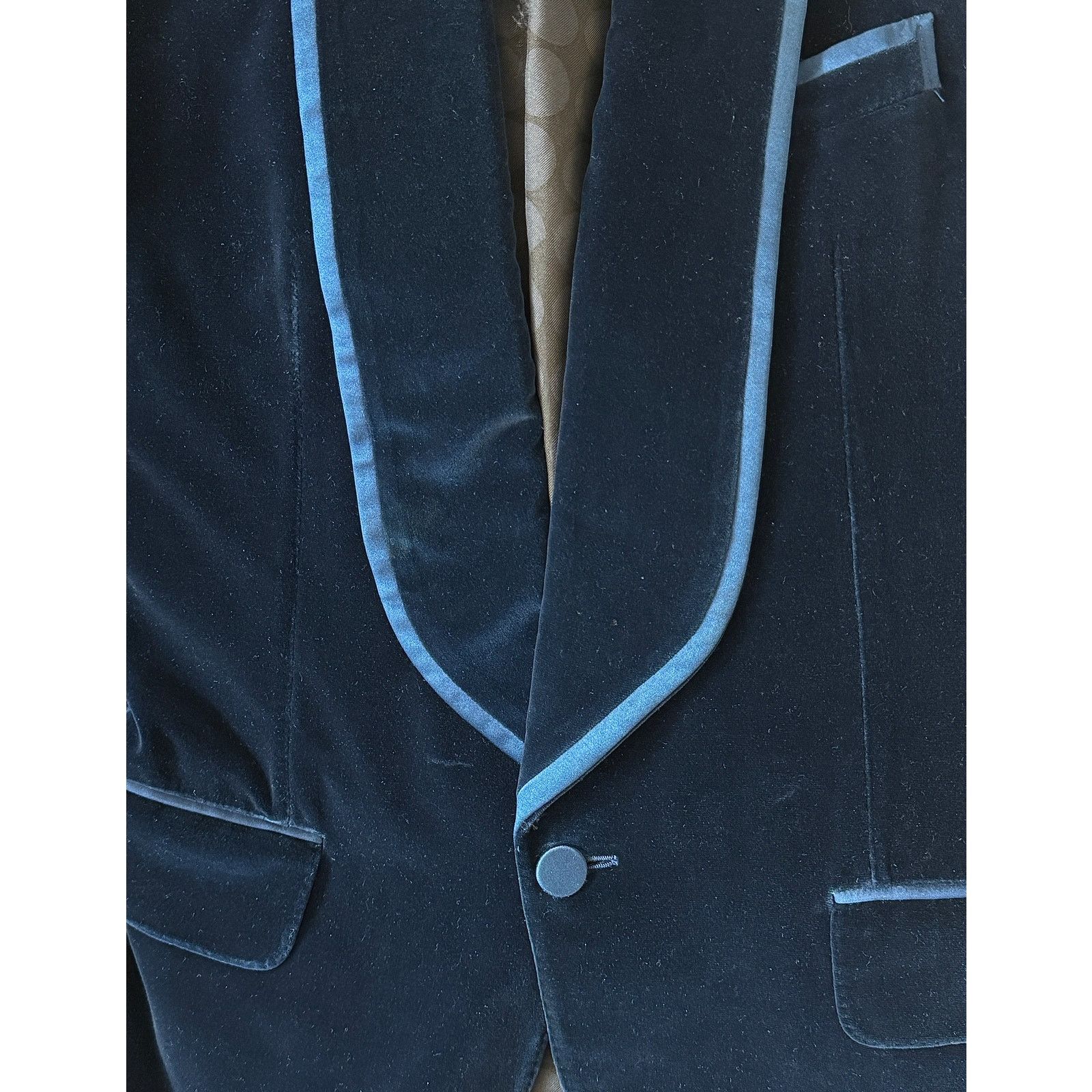 Gucci Gucci, Single breasted blazer in blue navy velour Size US M / EU 48-50 / 2 - 6 Thumbnail