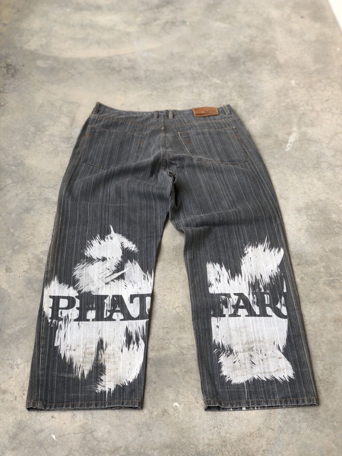 JNCO Phat Farm Y2K Loose Fit Black Washed Baggy Embroided Denim Size US 38 / EU 54 - 4 Thumbnail
