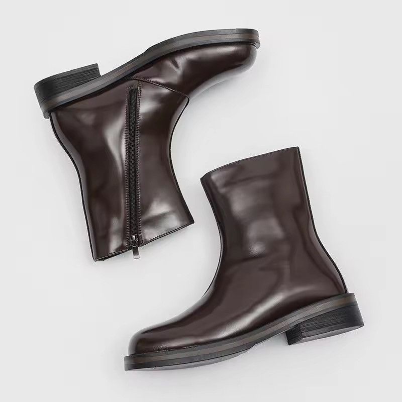 Japanese Brand Mid Top Round Toe Side Zipper Boot Size US 9.5 / EU 42-43 - 3 Thumbnail