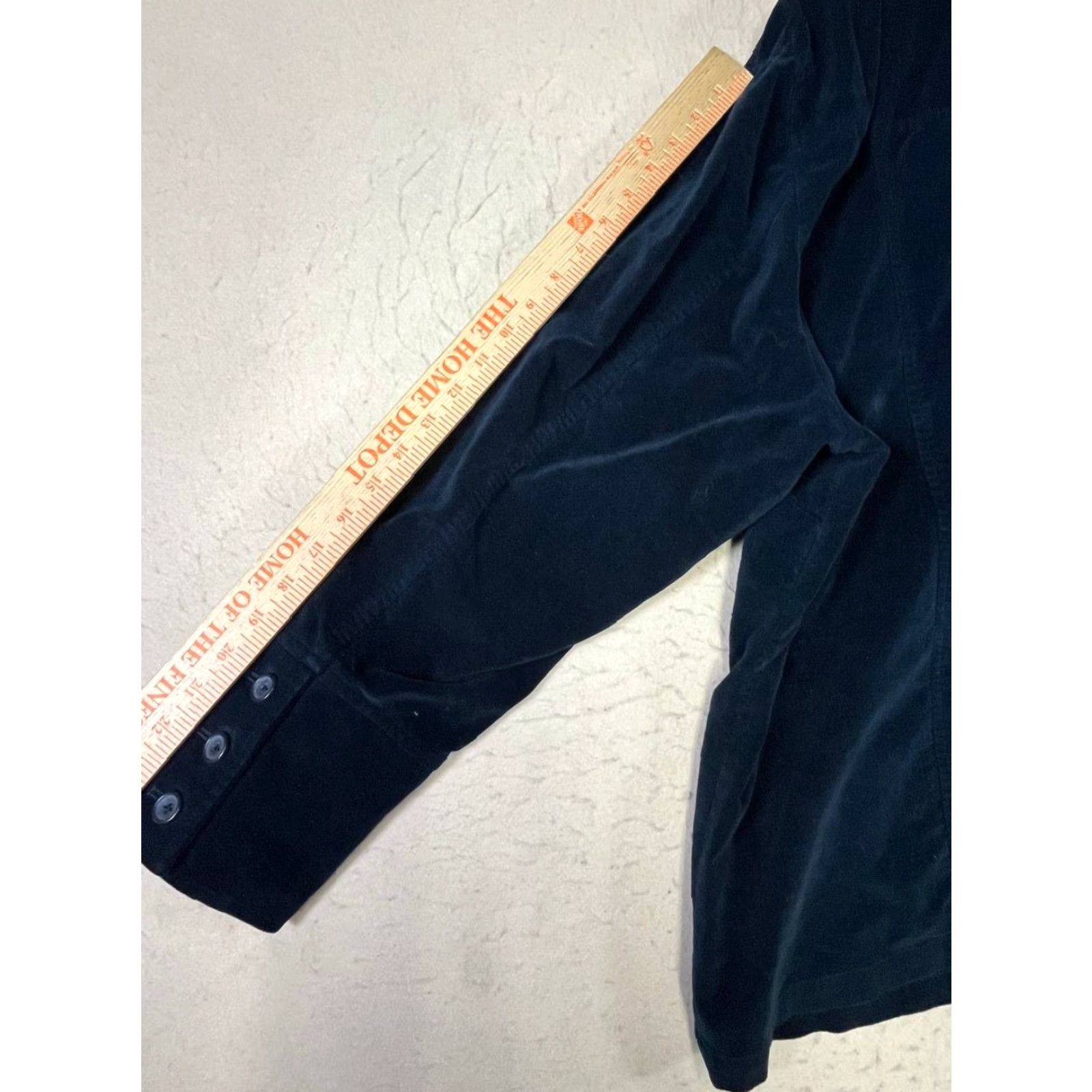 Talbots VINTAGE Talbots Velvet Button Down Coat 22W Long Sleeve Blue Womens Stretch Velvet Coat 22W Womens Size 3XL / US 20-22 - 3 Thumbnail