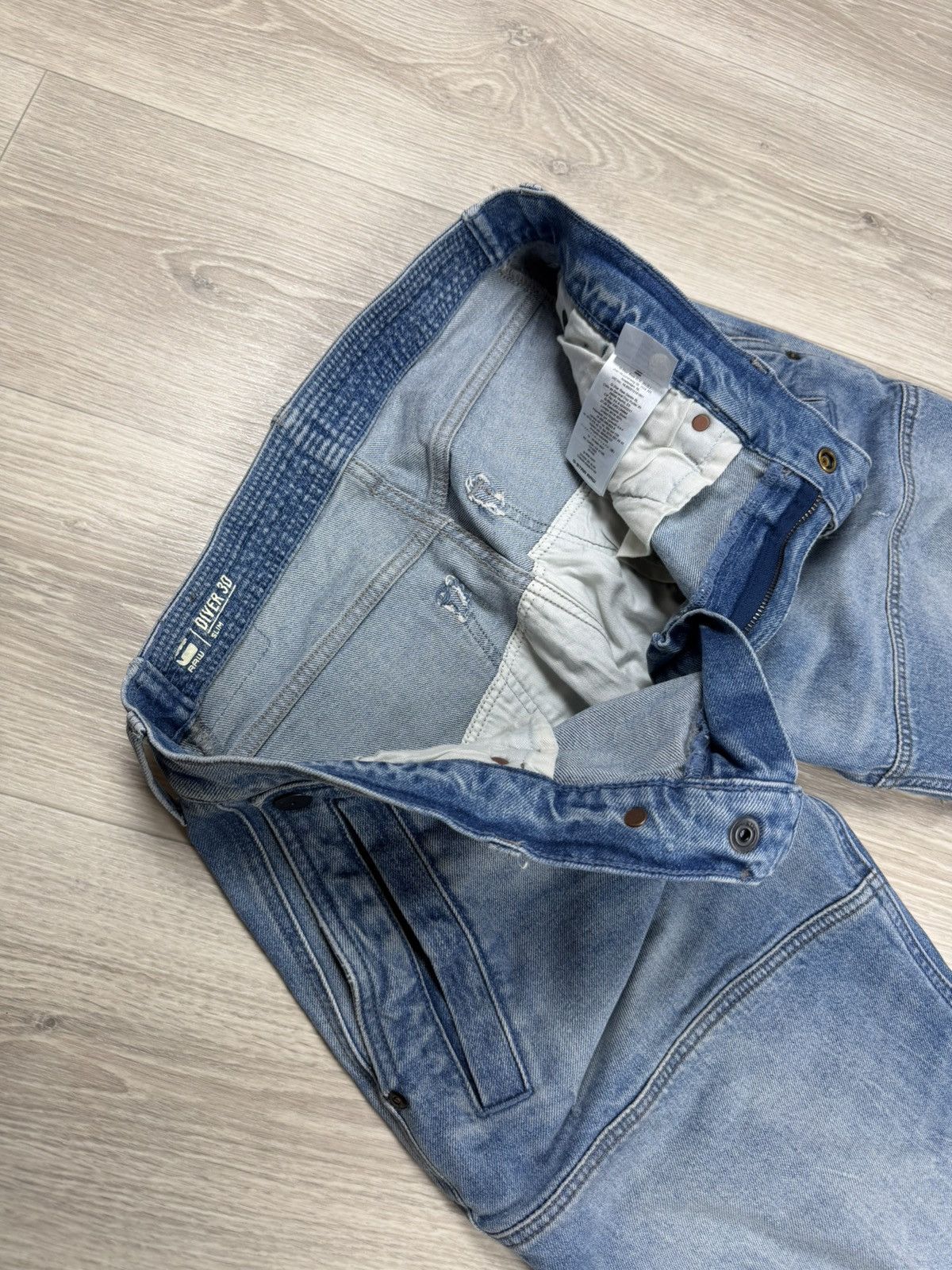 G-Star G Star Raw Jeans Diver 3D Slim Light Wash 32x30 Blue Size US 32 / EU 48 - 7 Thumbnail