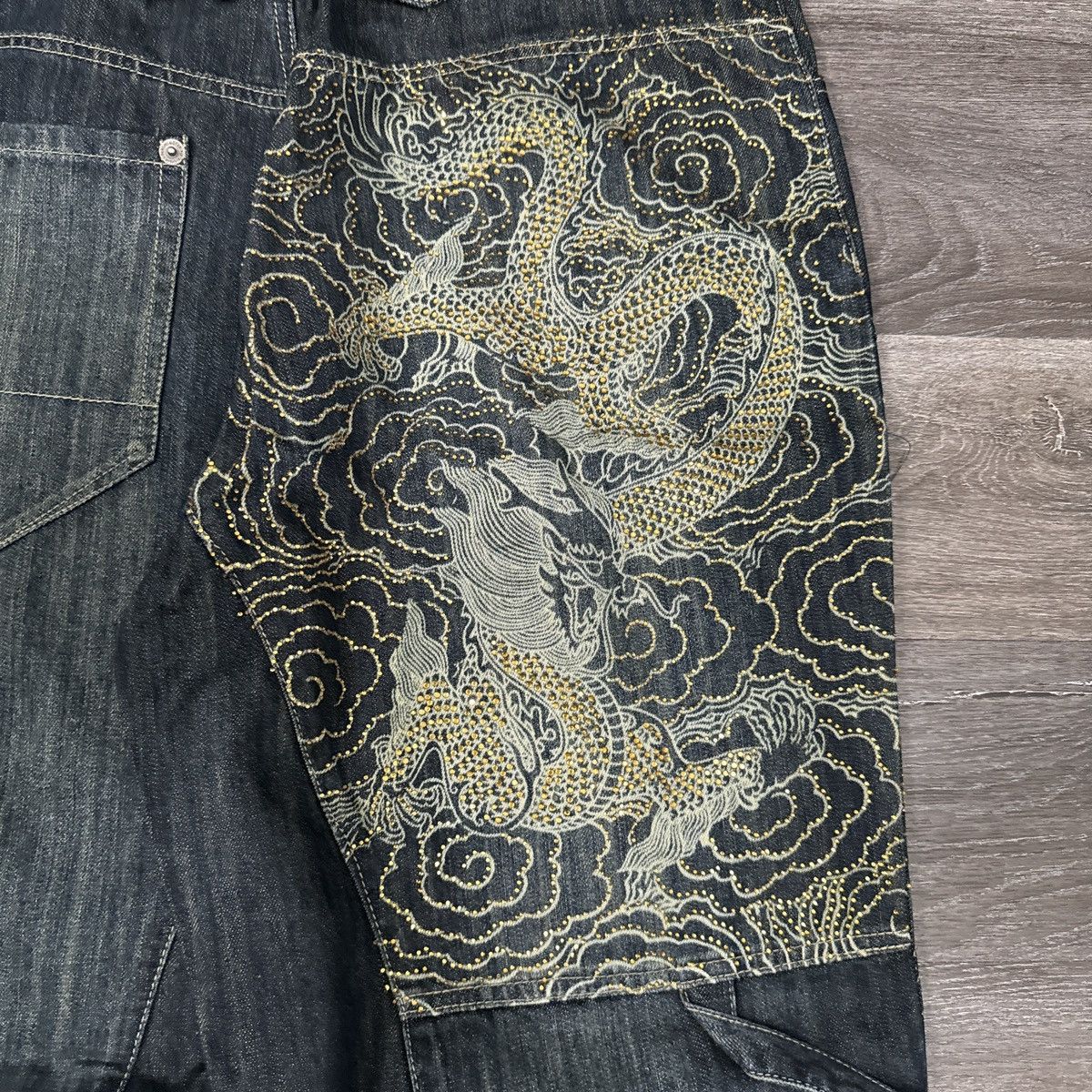 JNCO × Japanese Brand × Vintage Vintage Y2K Platinum gear embellished dragon baggy jeans NWT Size US 38 / EU 54 - 3 Thumbnail