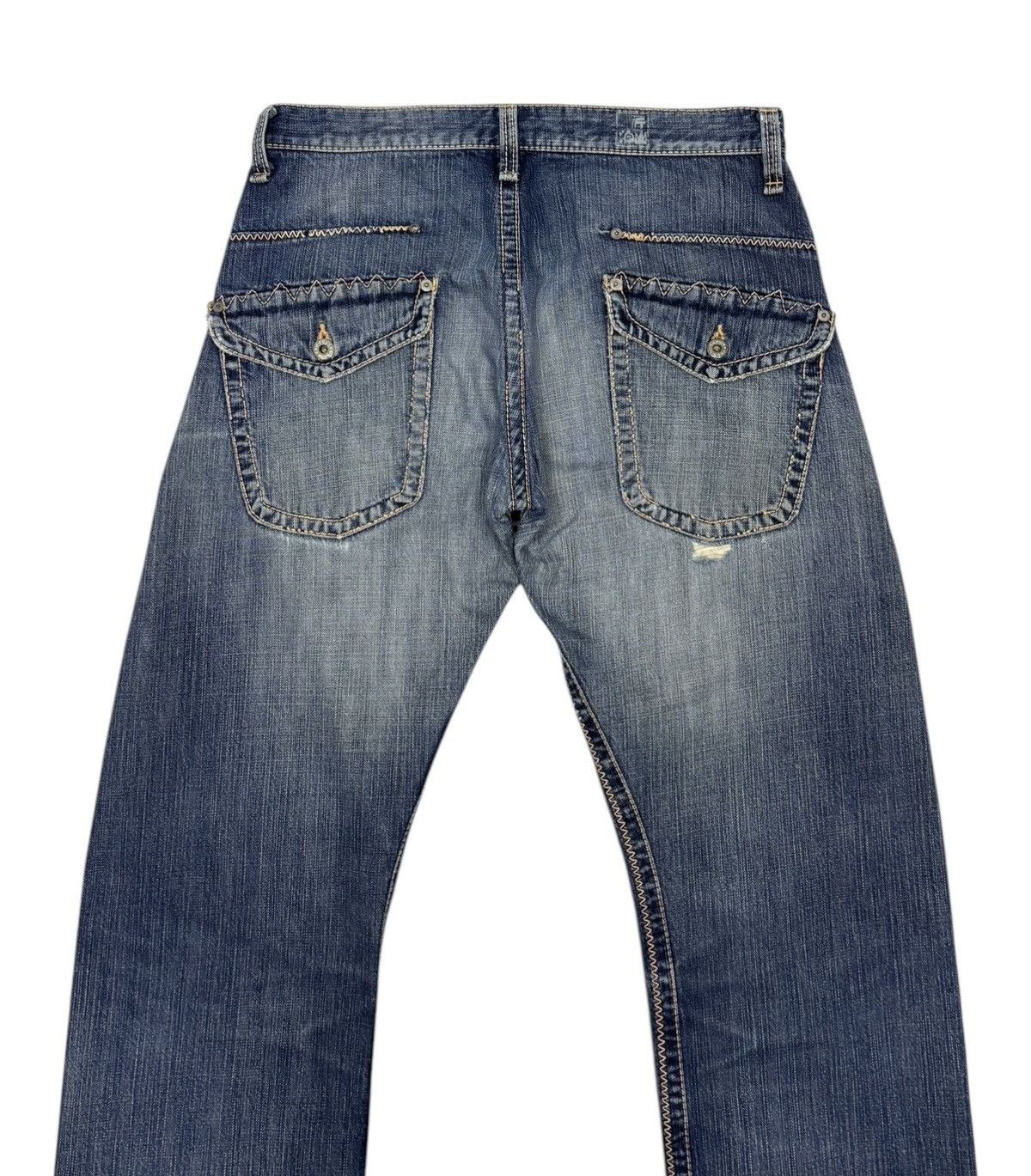 Japanese Brand × Yasuyuki Ishii × Yoshiyuki Konishi BAGGY JEANS KOBI ITAKURA STITCHING DENIM DISTRESS JEANS Size US 32 / EU 48 - 6 Thumbnail