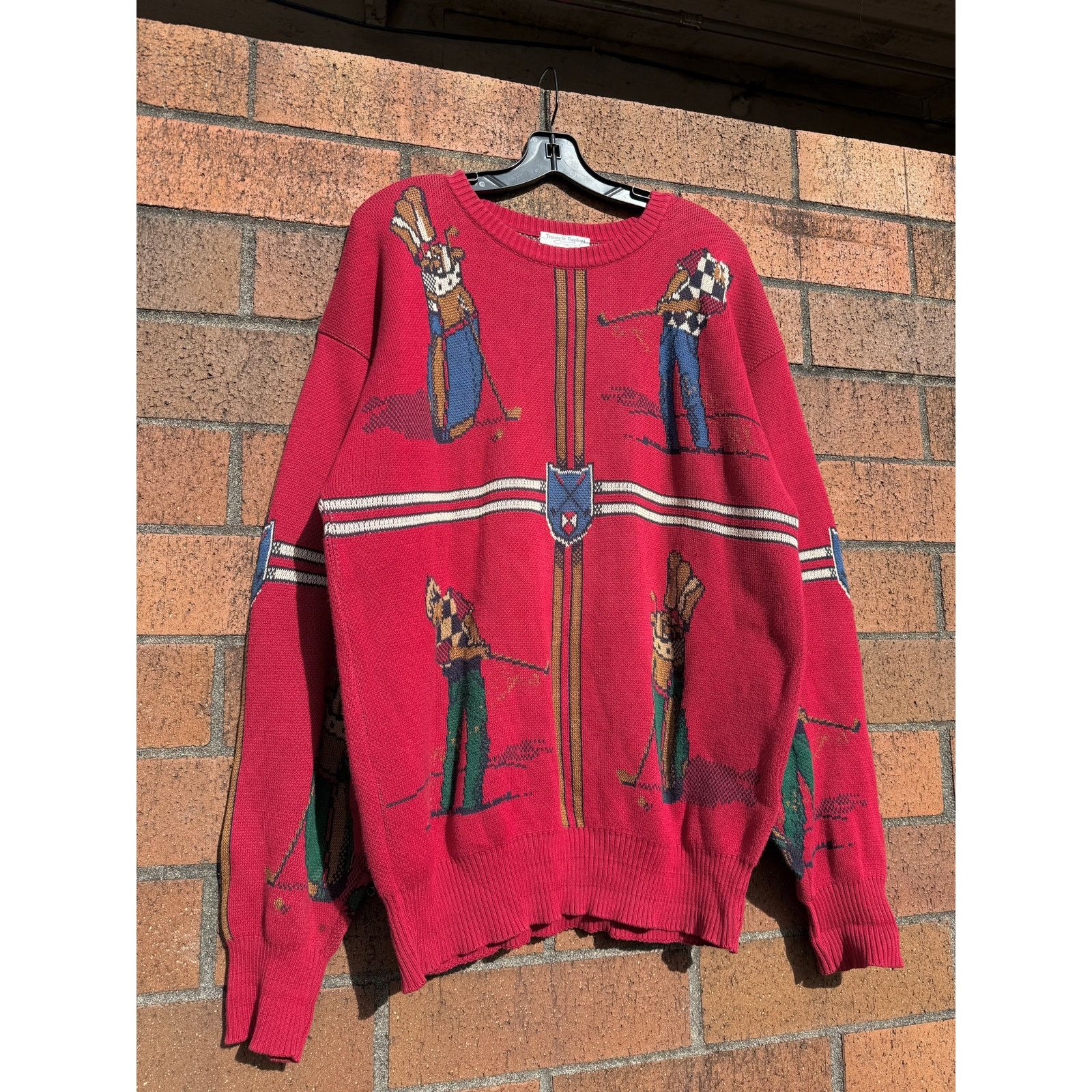 90s Tricots St Raphael Vintage All Over Print Golf Sweater