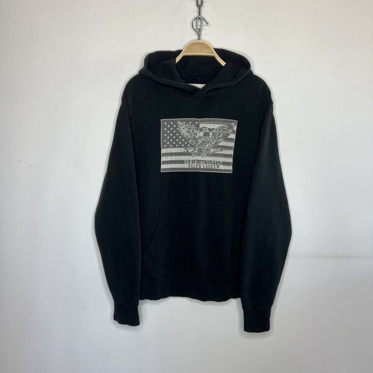 Vintage Polo Ralph Lauren Hoodie USA Flag Denim & Supply