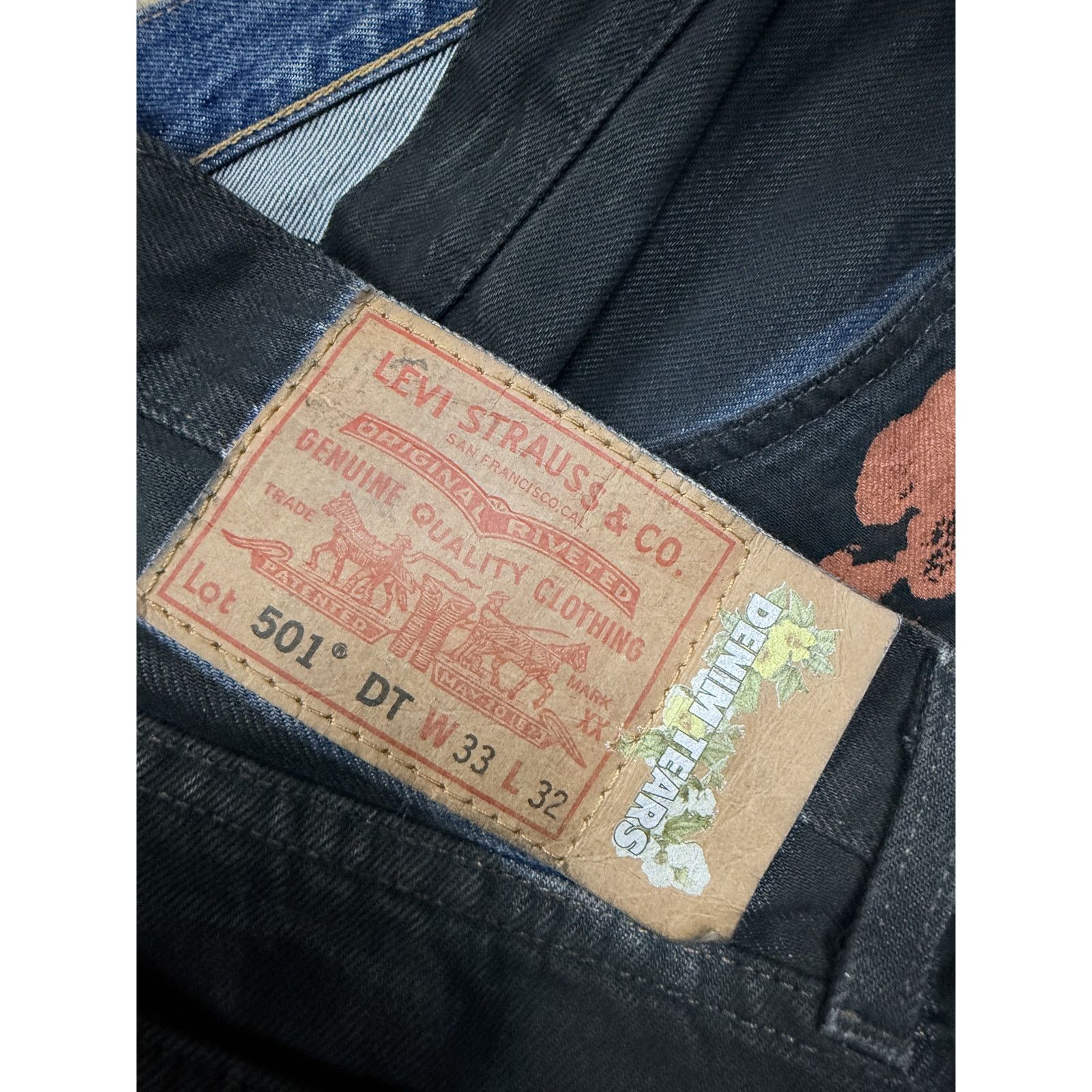 DENIM TEARS Denim Tears Jeans Black Clay Used 33 Size US 33 - 3 Thumbnail