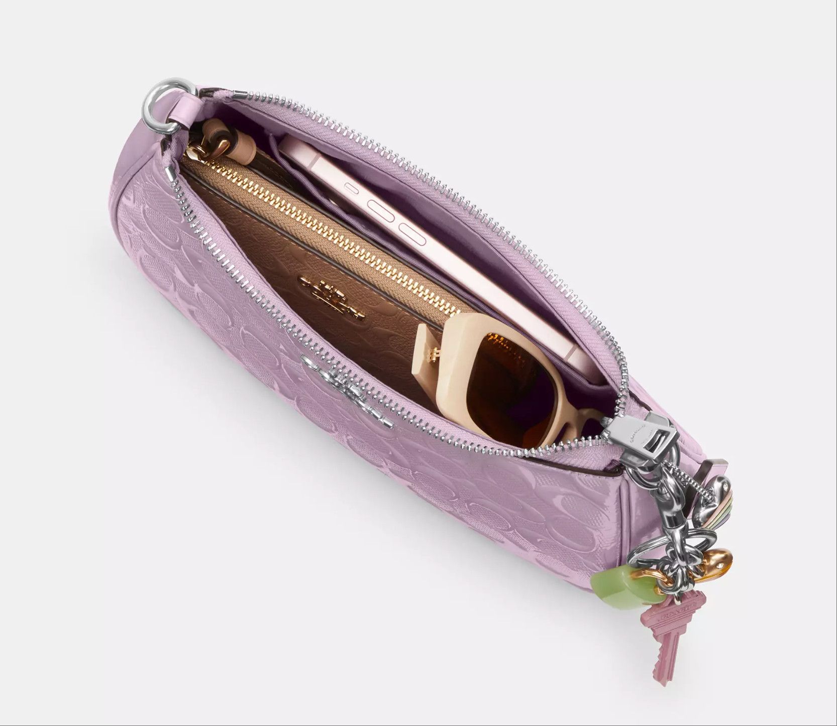 Coach Teri Shoulder Bag In Signature Leather Heart Charm CDA98 Size ONE SIZE - 14 Thumbnail