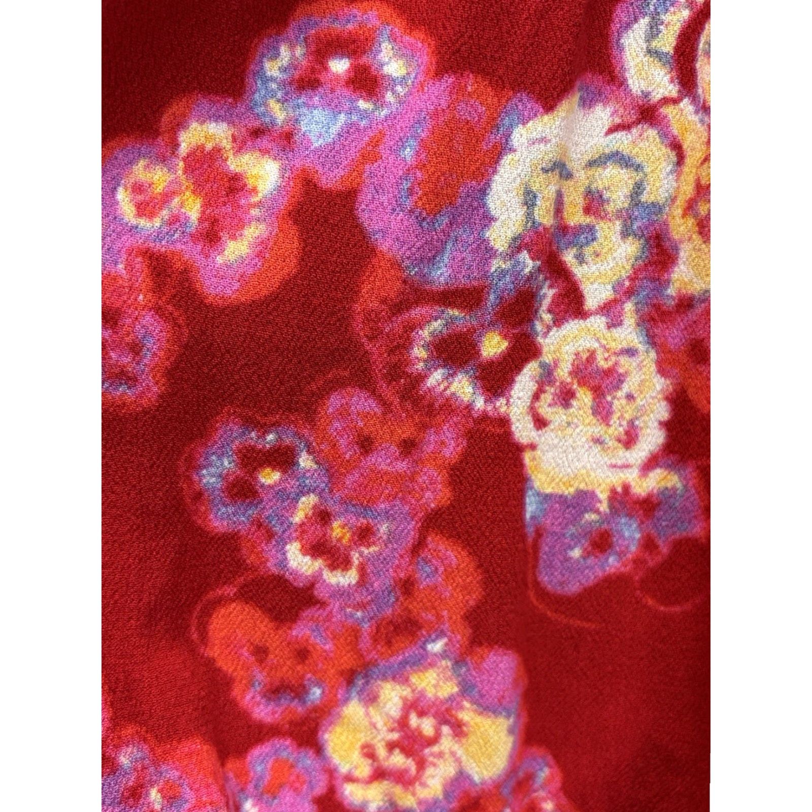 Free People Free People Bodysuit Bell Sleeve Red Floral L Womens Size L / US 10 / IT 46 - 5 Thumbnail