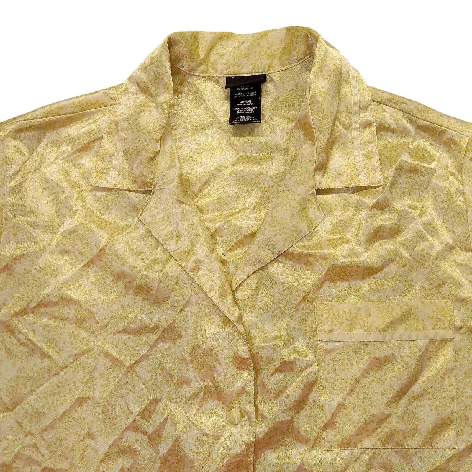 & Other Stories Secret Treasures Pajama Top S Women's Satin Yellow Floral Size S / US 4 / IT 40 - 2 Thumbnail